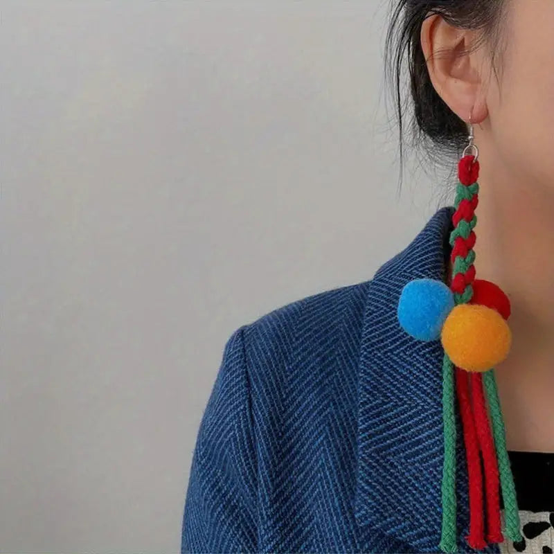 Boho Chic Floral Pearl Dangle Earrings - Vibrant Multicolor Handcrafted Drop Earrings with Freshwater Pearls - Elegant