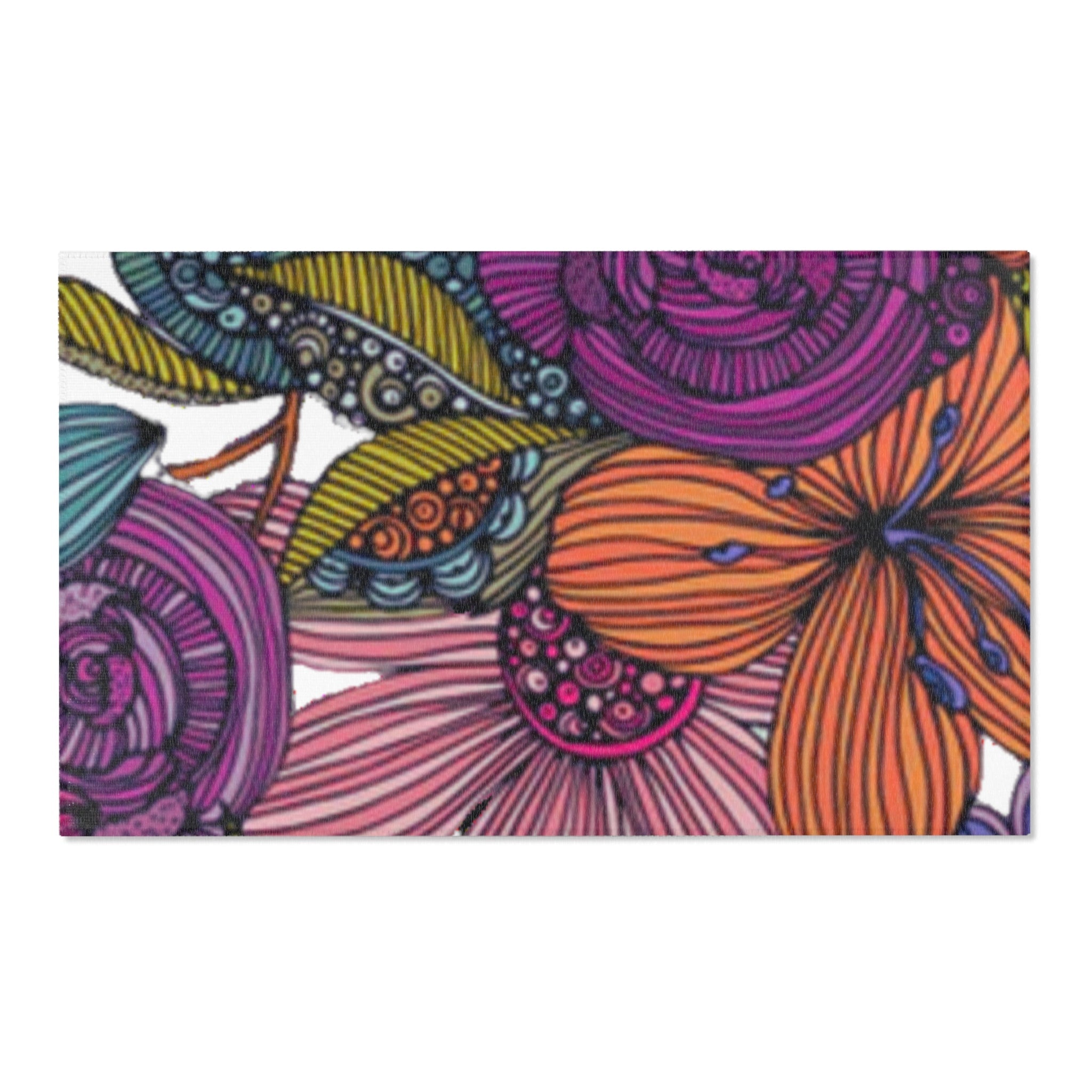Home Decor - Boho Eco Boutique Floral Bold Unique Area Rug - Boho Eco Boutique™ - Home Decor - Boho Eco Boutique™ - 60" × 36" -