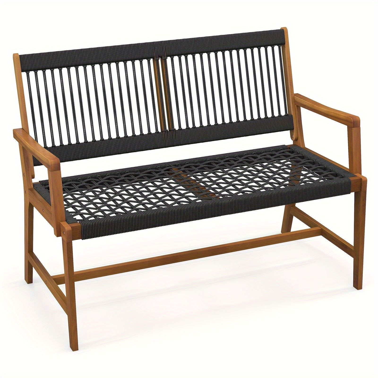 customized - Boho Eco Boutique Outdoor Bench - Stylish & Sustainable, Perfect for Eco - Friendly Spaces - Boho Eco Boutique™ - customized - Boho Eco Boutique™ - Black+Natural Color -
