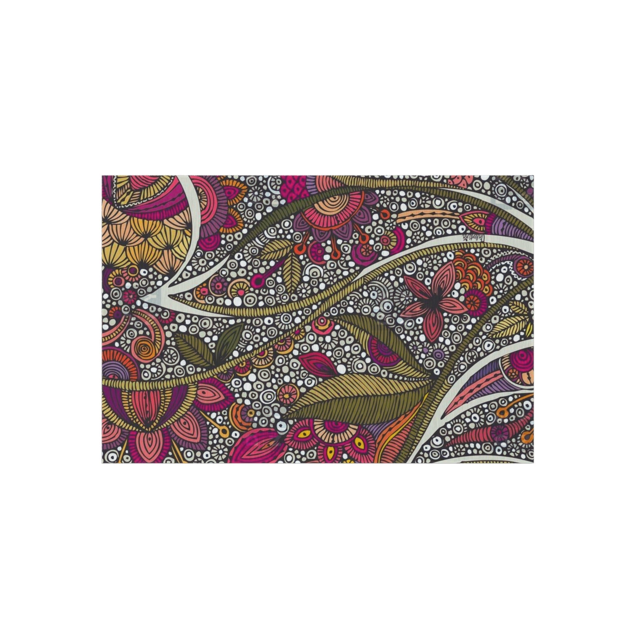 Home Decor - Boho Eco Boutique Outdoor Rug Floral and Geometric - Boho Eco Boutique™ - Home Decor - Boho Eco Boutique™ - 48" × 72" -