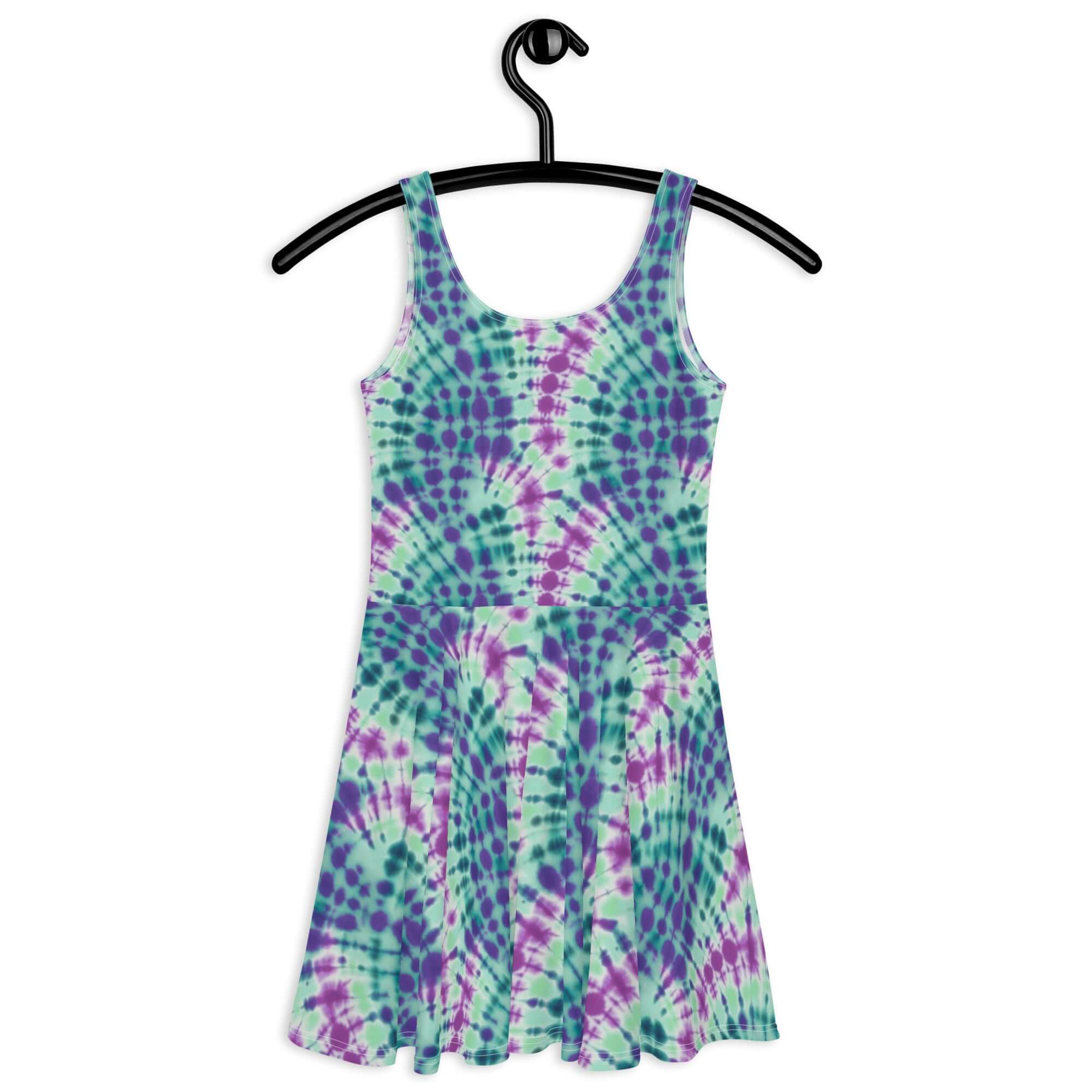 Dress - Boho Eco Boutique™ Tie - dye Bohemian Skater Flowy Summer Festival Dress - Boho Eco Boutique™ - Boho Eco Boutique™ - XS -