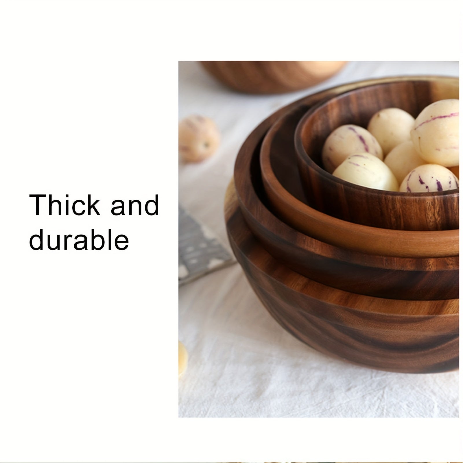 decor - Boho Eco Boutique Wooden Bowl Tableware Anti - Scald Soaking Noodle Bowl Wooden Bowl Soup Bowl Salad Bowl Retro Breakfast Environmentally Friendly Non - Slip Exquisite Workmanship - Boho Eco Boutique™ - decor - Boho Eco Boutique™ - S -