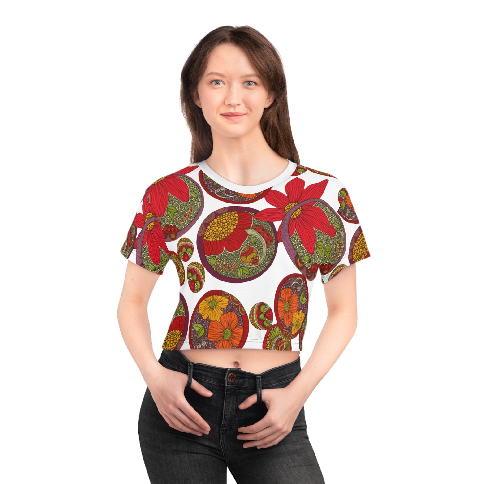 All Over Prints - Boho Eco Crop Tee - Boho Eco Boutique™ - All Over Prints - Boho Eco Boutique™ - Black stitching - 2XL -
