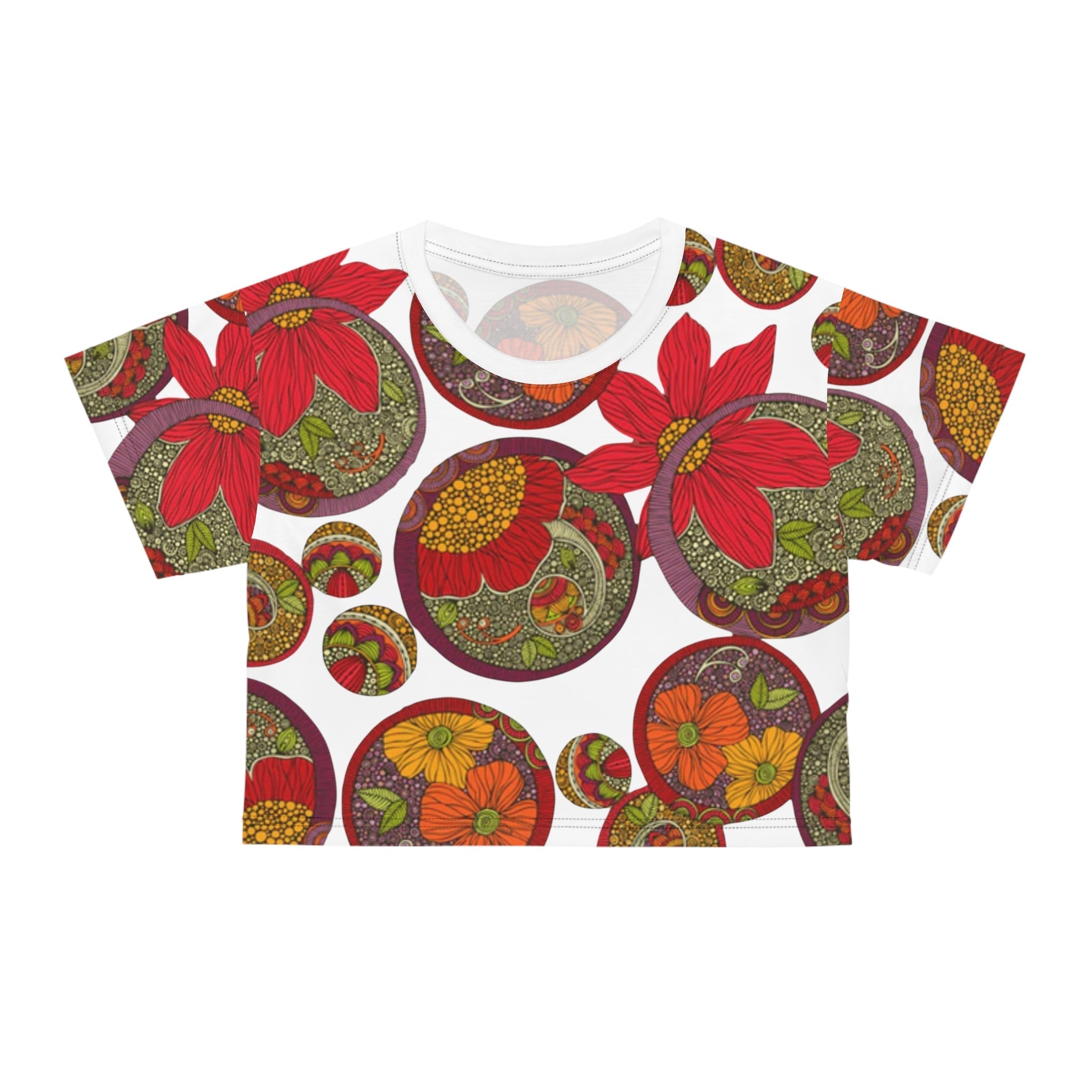 All Over Prints - Boho Eco Crop Tee - Boho Eco Boutique™ - All Over Prints - Boho Eco Boutique™ - Black stitching - XL -