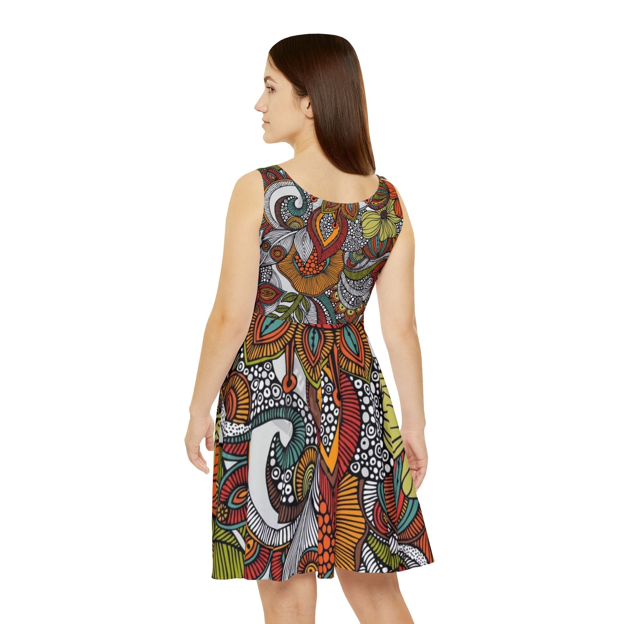 All Over Prints - Boho Eco Flowy Dress | Vibrant Floral with Black and White Geo Print | Bohemian Style One of A Kind Dress for Women | Eco - Friendly Fashion | Unique | Hippie Chic | Festival | Sundress - Boho Eco Boutique™ - Boho Eco Flowy Dress | Vibrant Floral with Black and White Geo Print | Bohemian Style One of A Kind Dress for Women | Eco - Friendly Fashion | Unique | Hippie Chic | Festival | Sundress - XS -