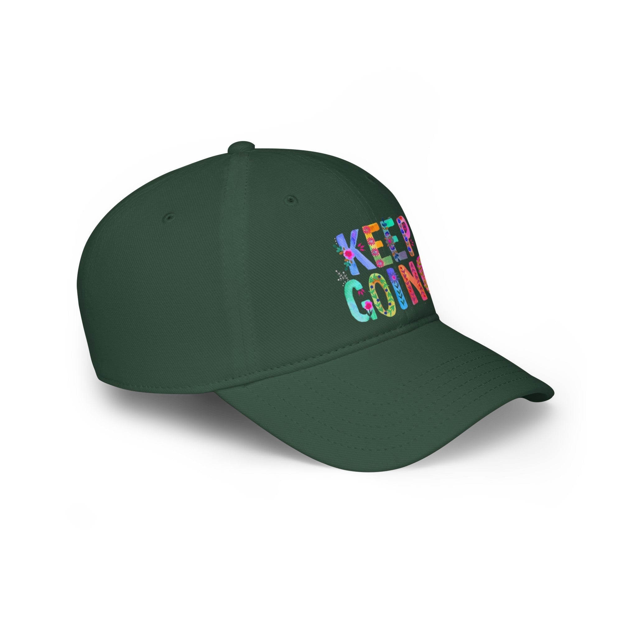 Hats - Boho Eco Low Profile Baseball Cap, Keep Going - Boho Eco Boutique™ - Hats - Boho Eco Boutique™ - Red - One size -