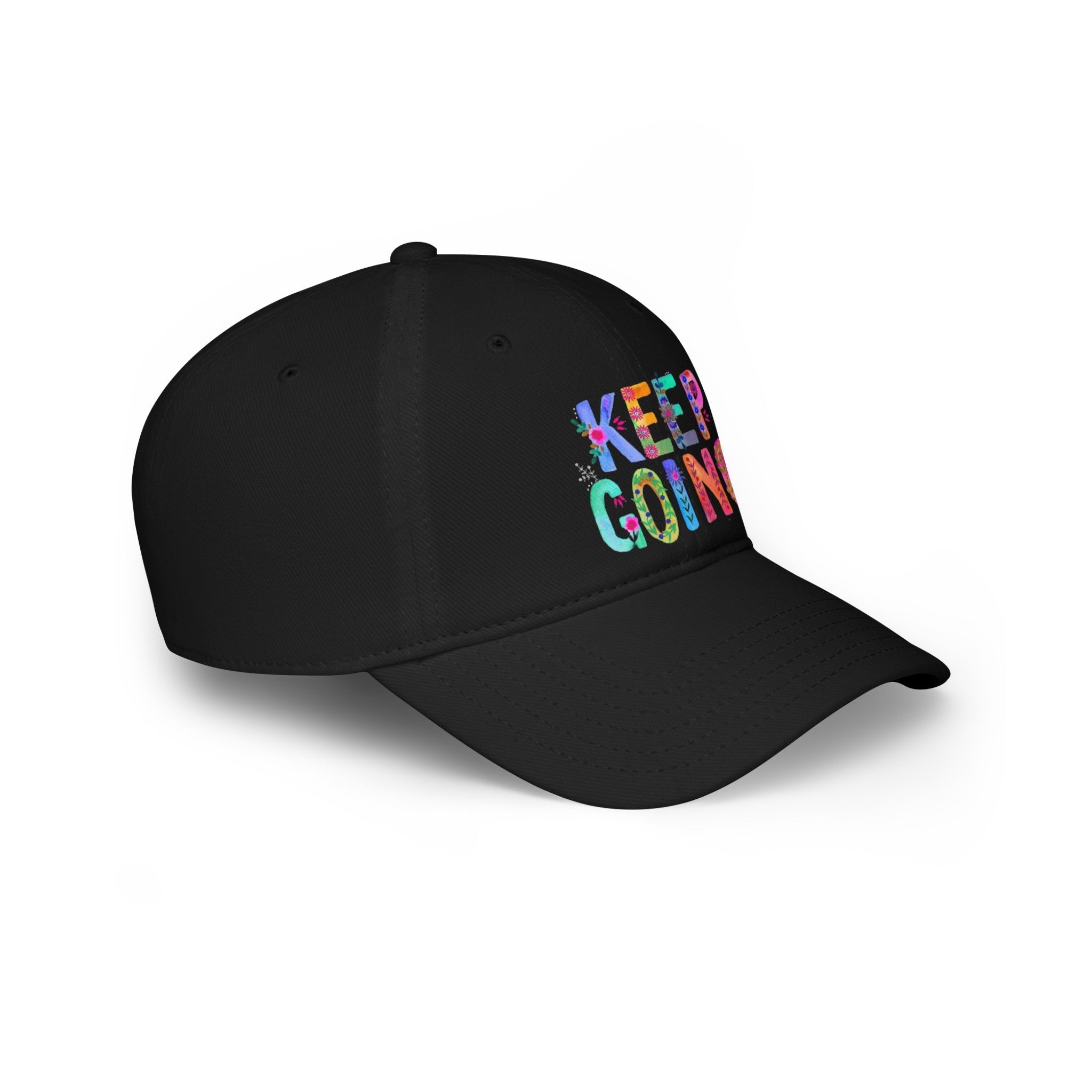 Hats - Boho Eco Low Profile Baseball Cap, Keep Going - Boho Eco Boutique™ - Hats - Boho Eco Boutique™ - Red - One size -