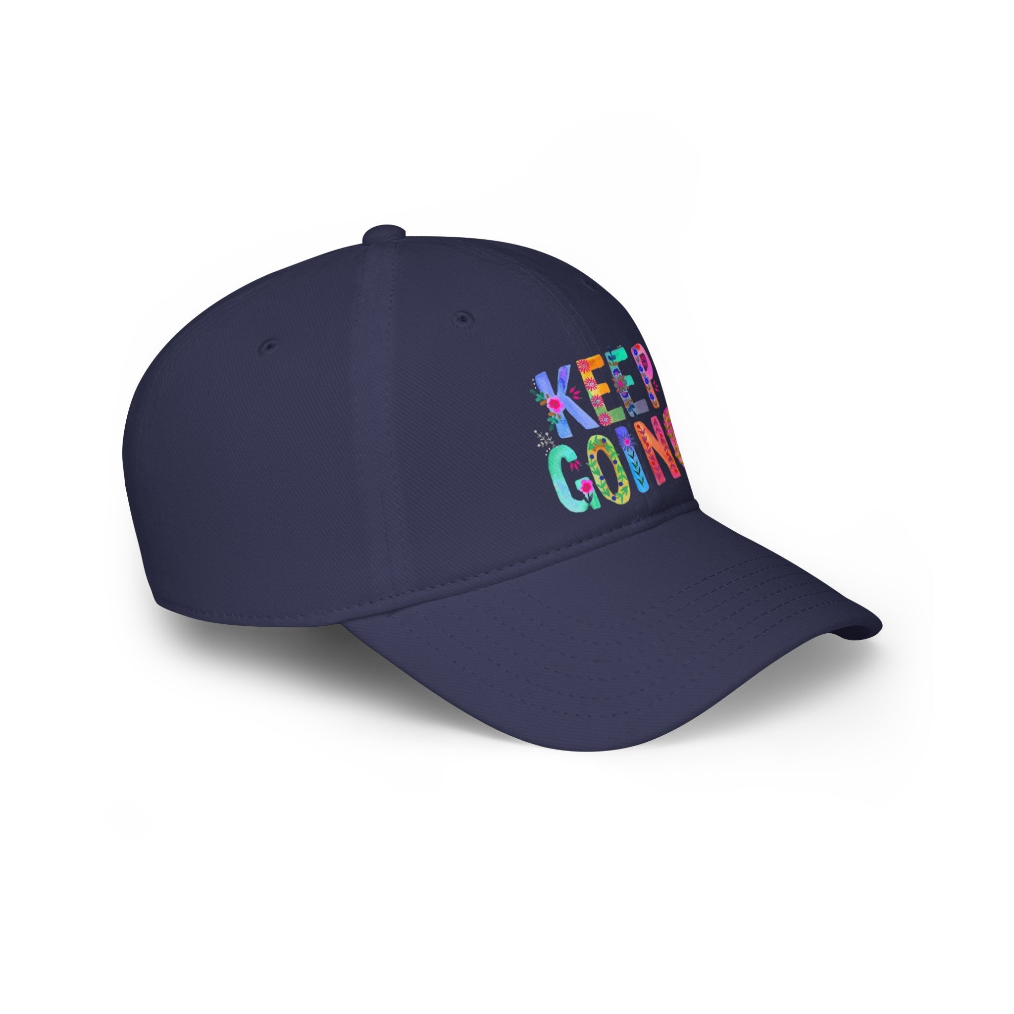 Hats - Boho Eco Low Profile Baseball Cap, Keep Going - Boho Eco Boutique™ - Hats - Boho Eco Boutique™ - Red - One size -