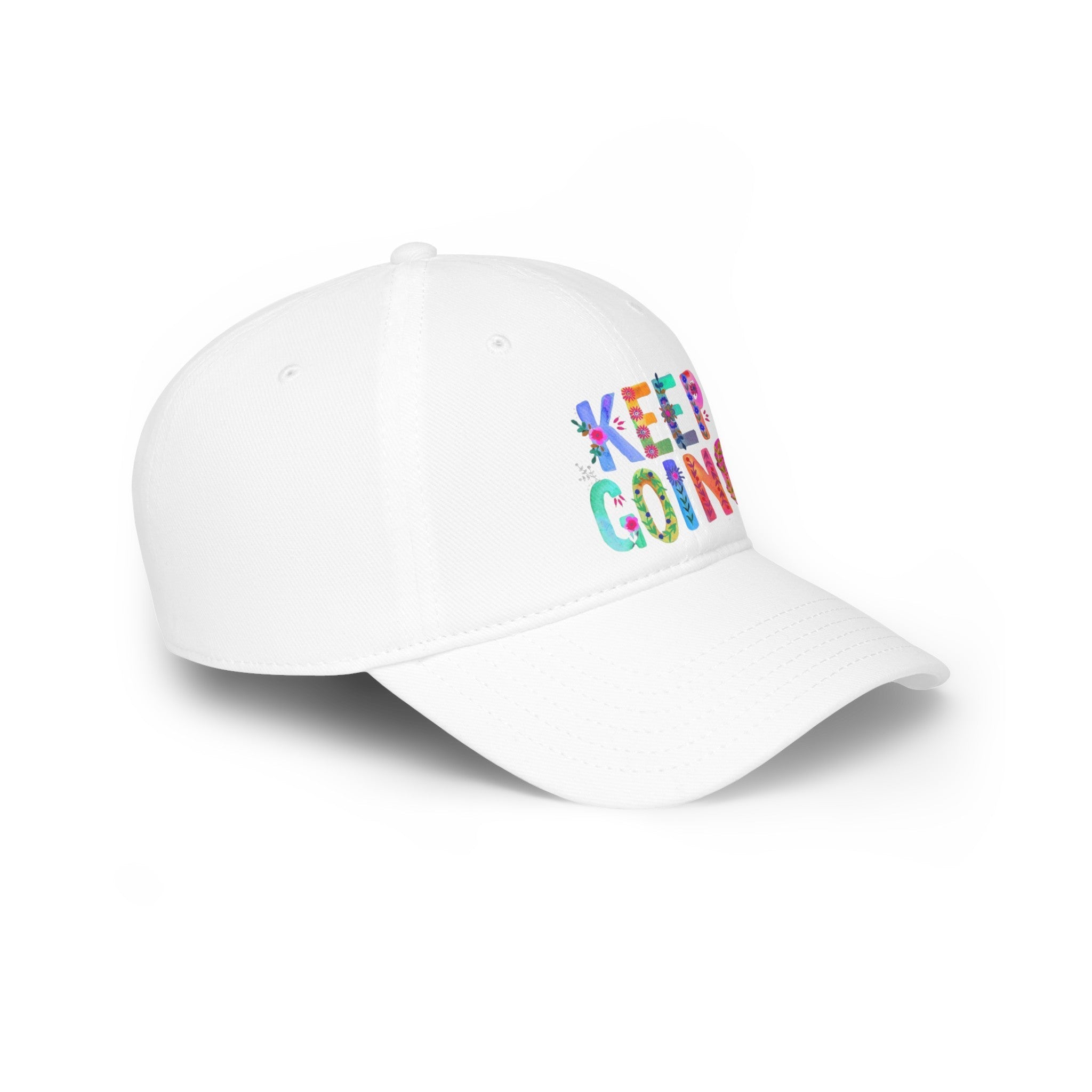 Hats - Boho Eco Low Profile Baseball Cap, Keep Going - Boho Eco Boutique™ - Hats - Boho Eco Boutique™ - Red - One size -
