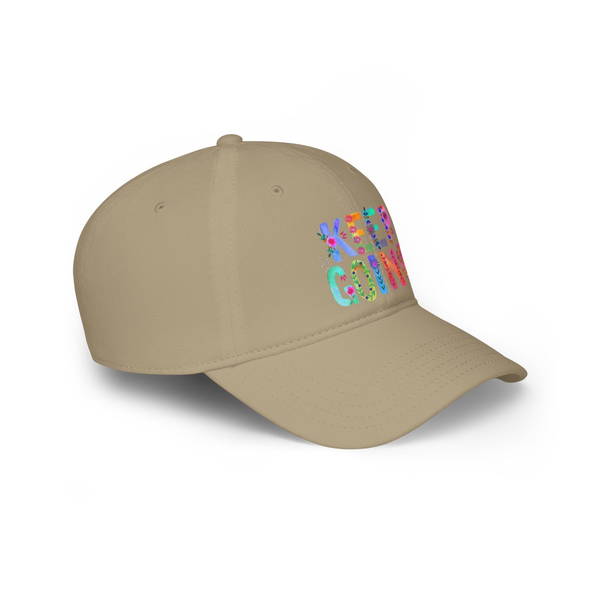 Hats - Boho Eco Low Profile Baseball Cap, Keep Going - Boho Eco Boutique™ - Hats - Boho Eco Boutique™ - Red - One size -