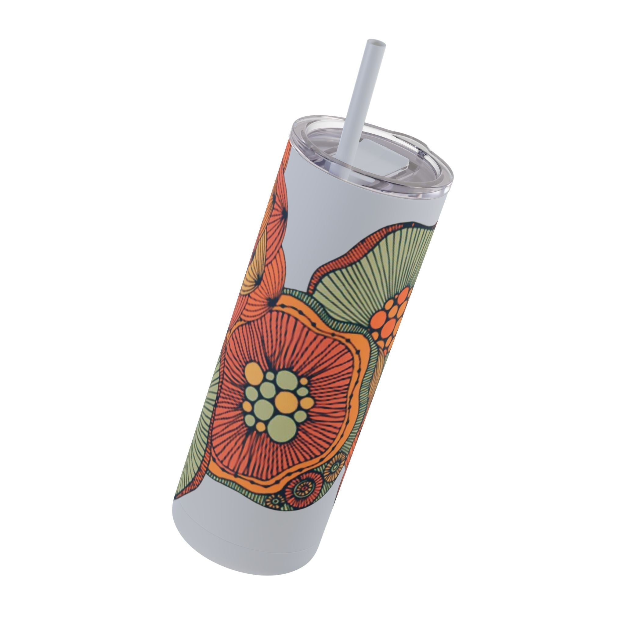 Mug - Boho Eco Skinny Matte Floral Tumbler 20oz | Insulated Stainless Steel Travel Mug | Reusable Eco - Friendly Drinkware | Slim Design for Hot & Cold Beverages - Boho Eco Boutique™ - Mug - Boho Eco Boutique™ - Seaglass - 20oz - Matte