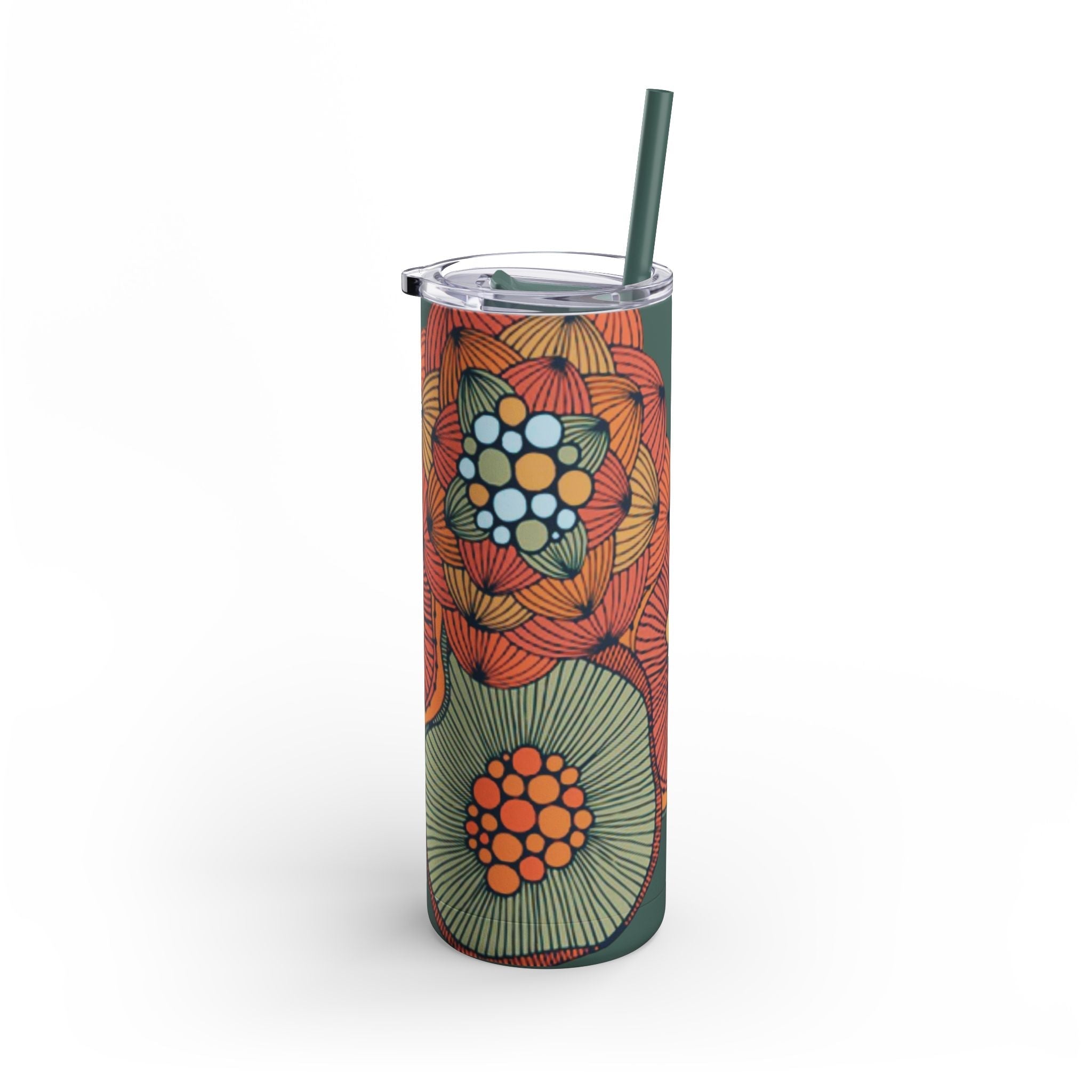 Mug - Boho Eco Skinny Matte Floral Tumbler 20oz | Insulated Stainless Steel Travel Mug | Reusable Eco - Friendly Drinkware | Slim Design for Hot & Cold Beverages - Boho Eco Boutique™ - Mug - Boho Eco Boutique™ - Seaglass - 20oz - Matte