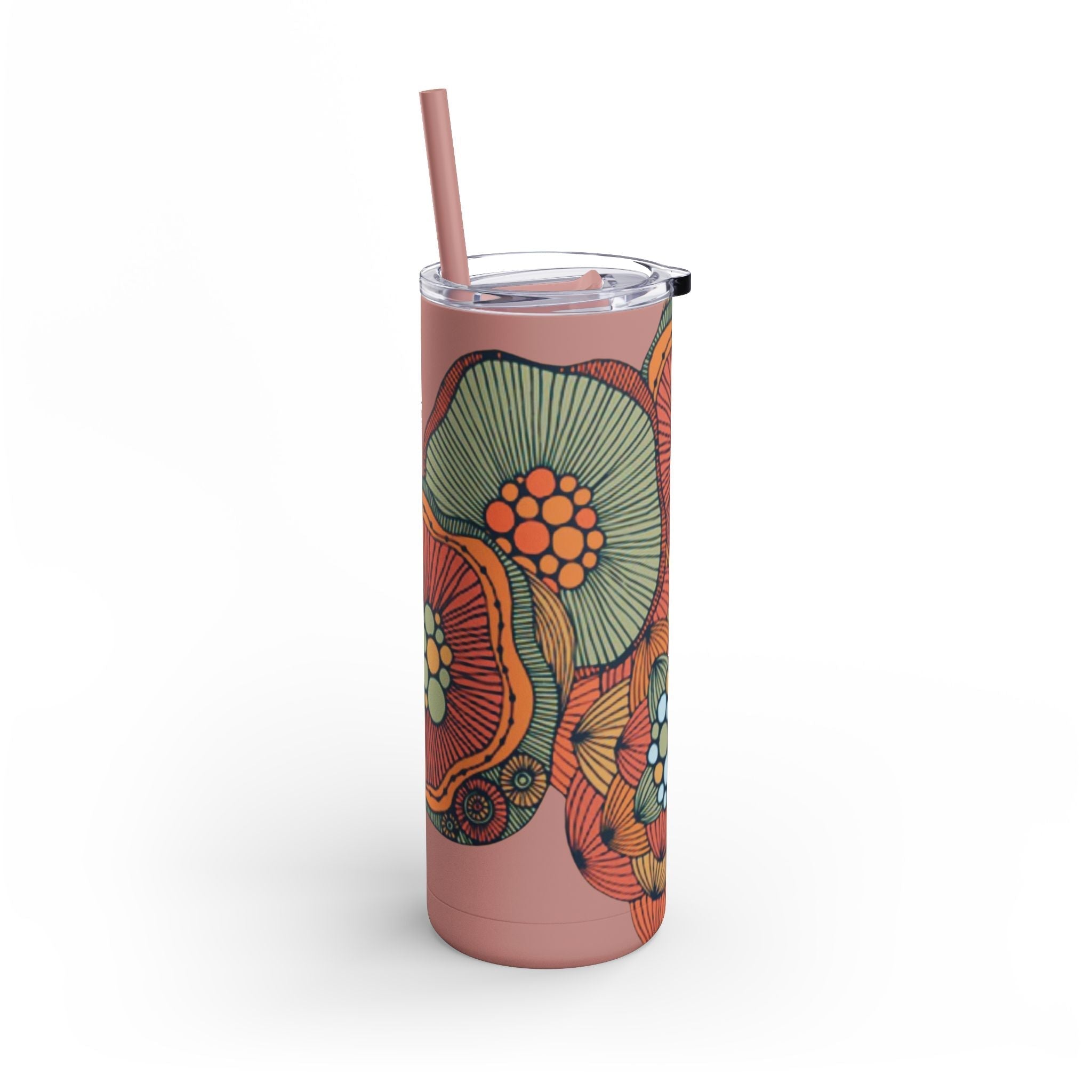 Mug - Boho Eco Skinny Matte Floral Tumbler 20oz | Insulated Stainless Steel Travel Mug | Reusable Eco - Friendly Drinkware | Slim Design for Hot & Cold Beverages - Boho Eco Boutique™ - Mug - Boho Eco Boutique™ - Seaglass - 20oz - Matte
