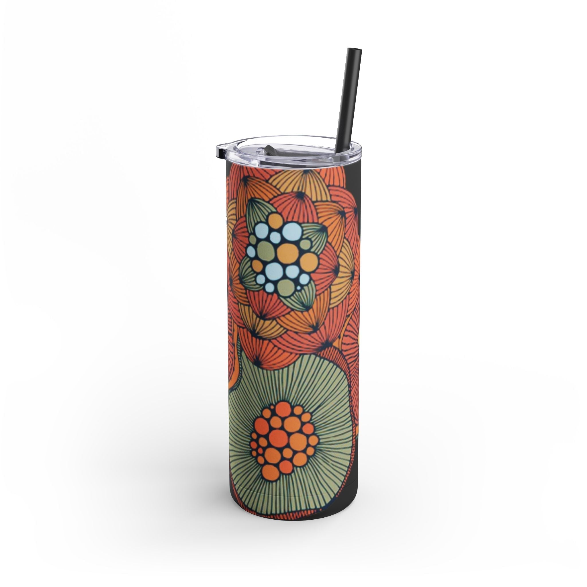 Mug - Boho Eco Skinny Matte Floral Tumbler 20oz | Insulated Stainless Steel Travel Mug | Reusable Eco - Friendly Drinkware | Slim Design for Hot & Cold Beverages - Boho Eco Boutique™ - Mug - Boho Eco Boutique™ - Seaglass - 20oz - Matte