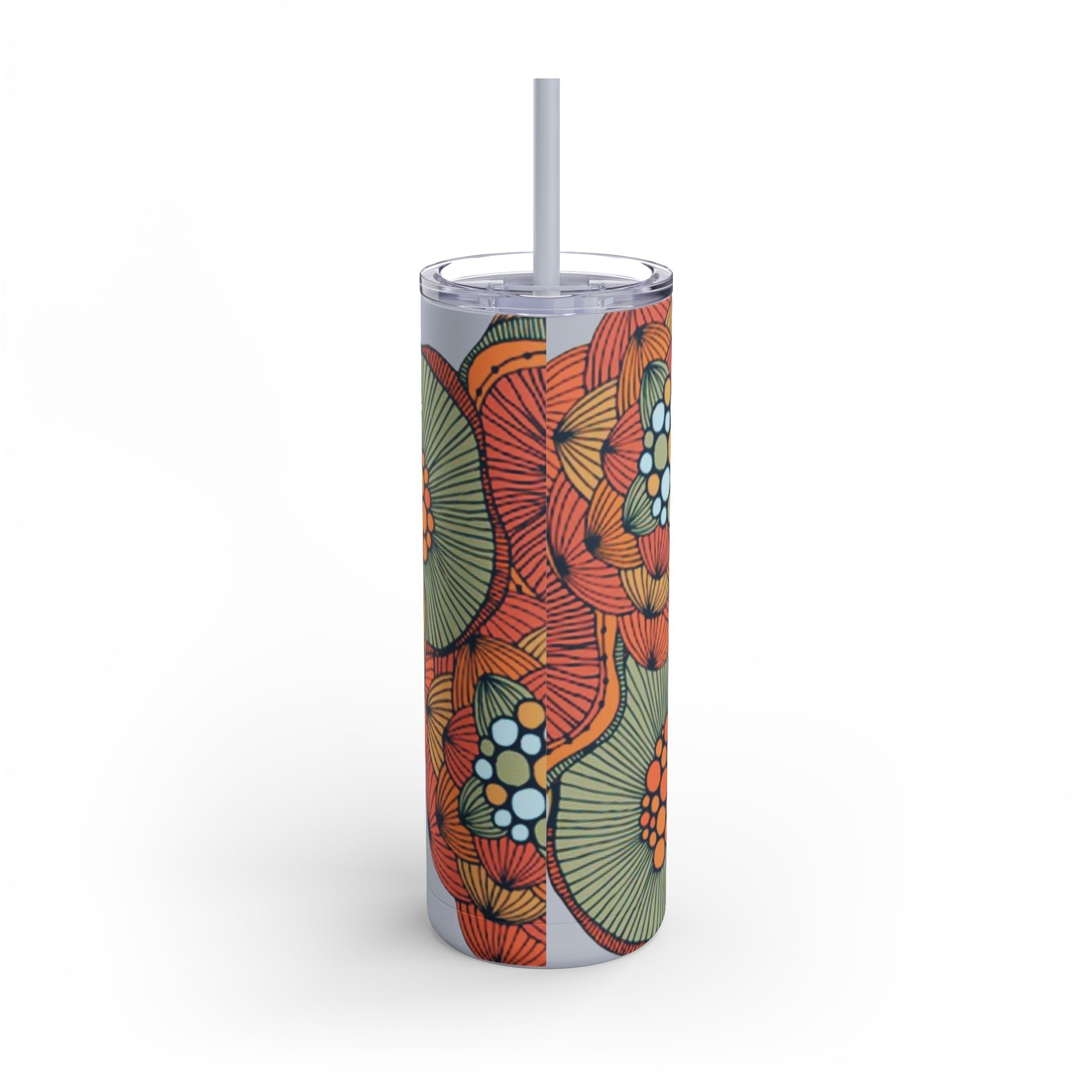 Mug - Boho Eco Skinny Matte Floral Tumbler 20oz | Insulated Stainless Steel Travel Mug | Reusable Eco - Friendly Drinkware | Slim Design for Hot & Cold Beverages - Boho Eco Boutique™ - Mug - Boho Eco Boutique™ - Seaglass - 20oz - Matte