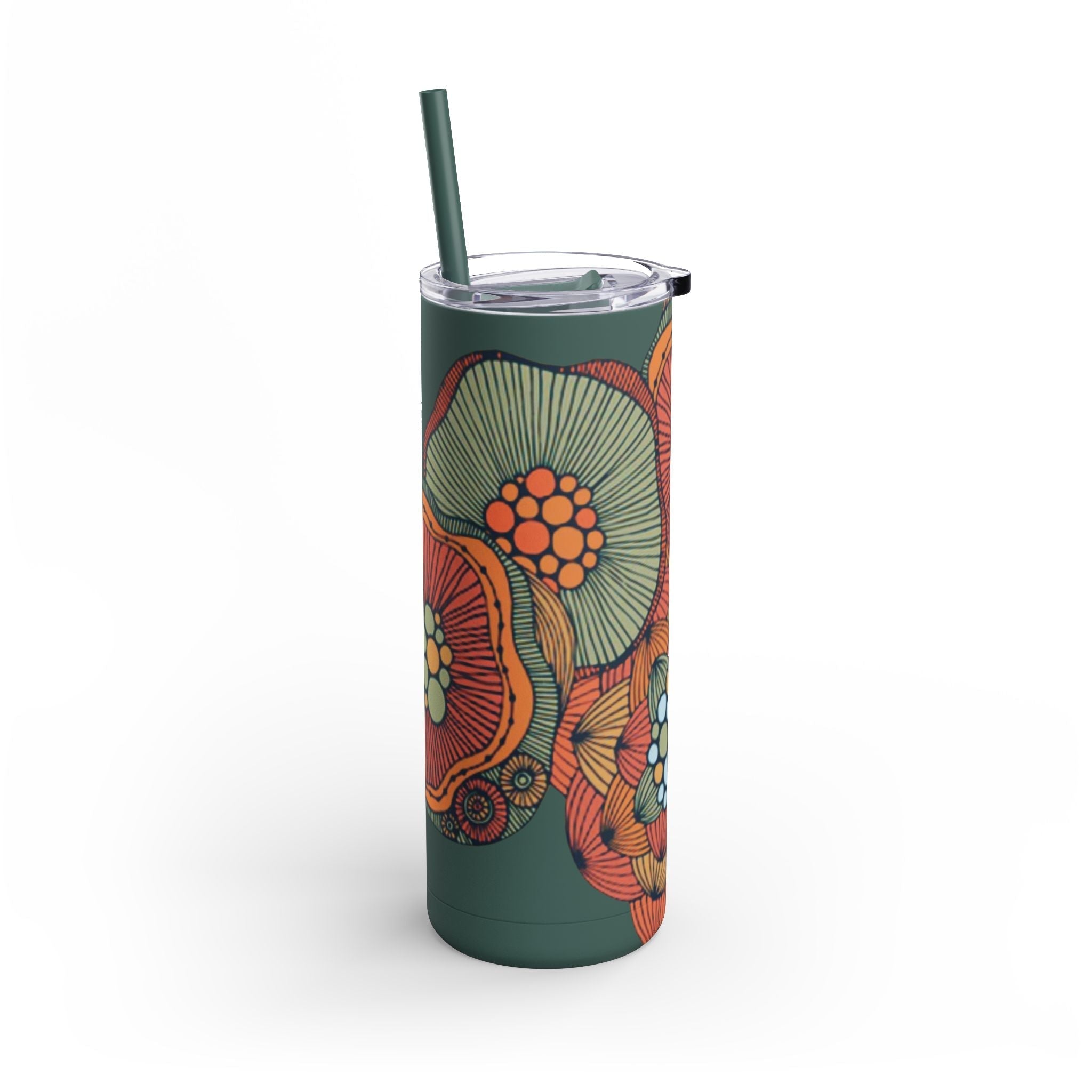 Mug - Boho Eco Skinny Matte Floral Tumbler 20oz | Insulated Stainless Steel Travel Mug | Reusable Eco - Friendly Drinkware | Slim Design for Hot & Cold Beverages - Boho Eco Boutique™ - Mug - Boho Eco Boutique™ - Seaglass - 20oz - Matte