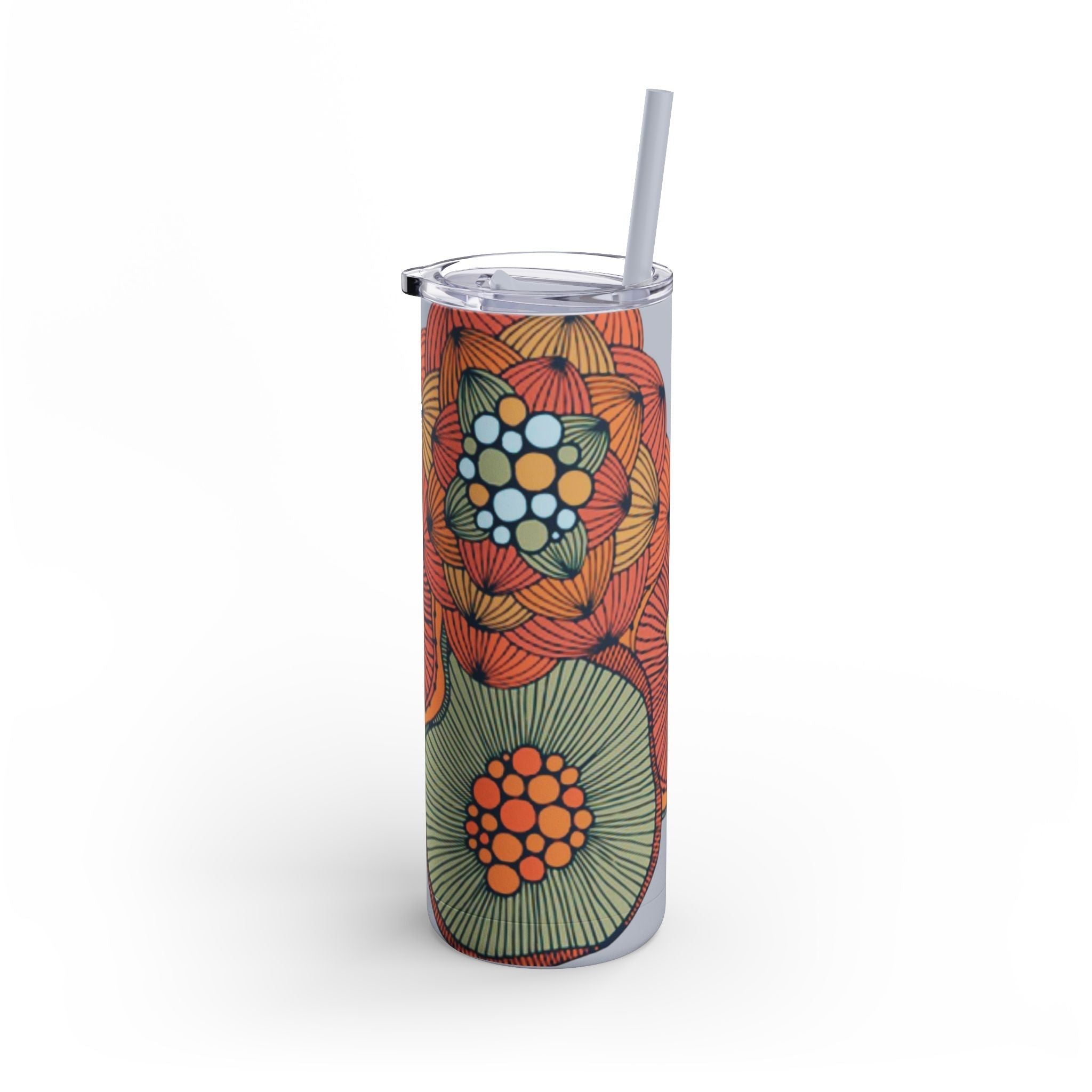 Mug - Boho Eco Skinny Matte Floral Tumbler 20oz | Insulated Stainless Steel Travel Mug | Reusable Eco - Friendly Drinkware | Slim Design for Hot & Cold Beverages - Boho Eco Boutique™ - Mug - Boho Eco Boutique™ - Seaglass - 20oz - Matte