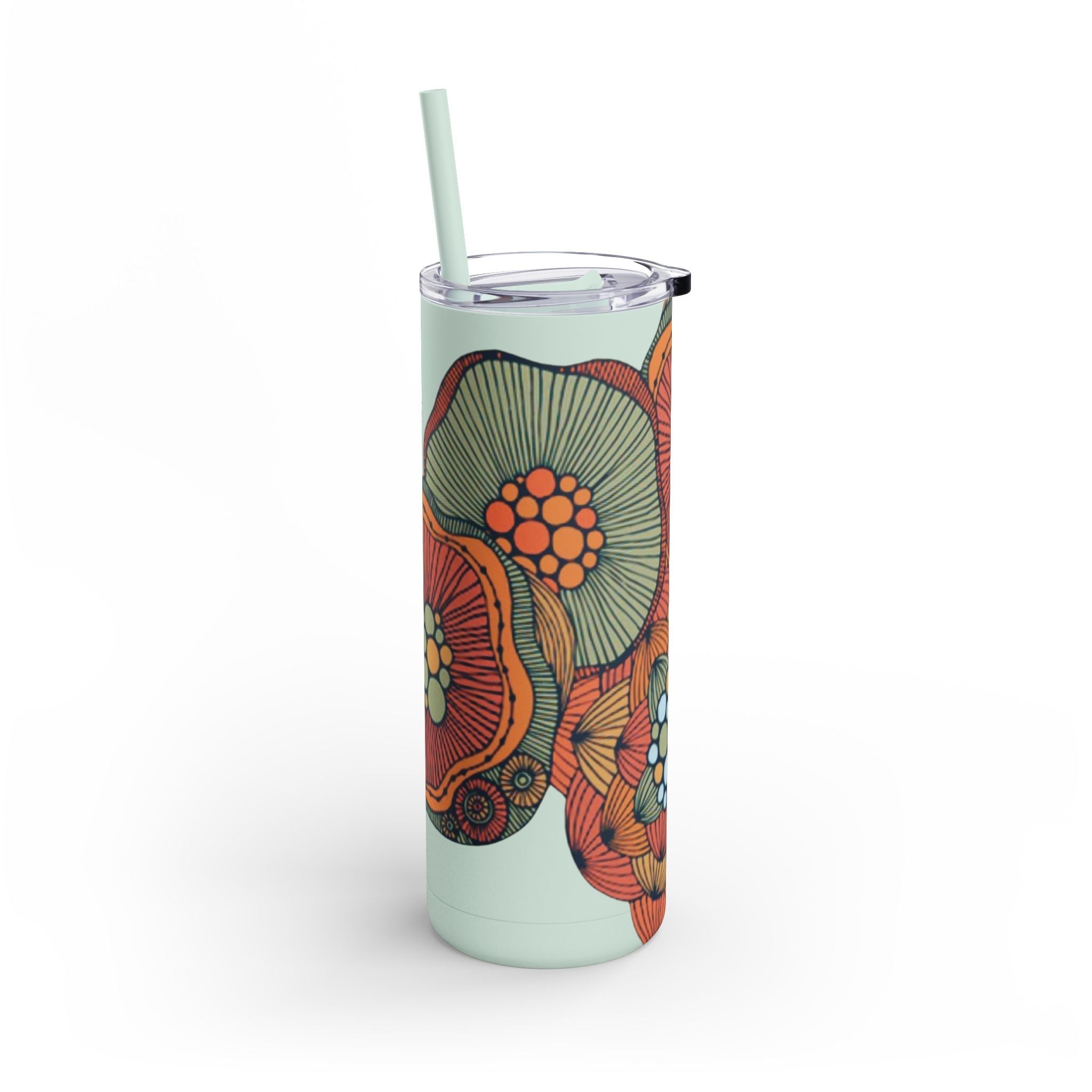 Mug - Boho Eco Skinny Matte Floral Tumbler 20oz | Insulated Stainless Steel Travel Mug | Reusable Eco - Friendly Drinkware | Slim Design for Hot & Cold Beverages - Boho Eco Boutique™ - Mug - Boho Eco Boutique™ - Seaglass - 20oz - Matte