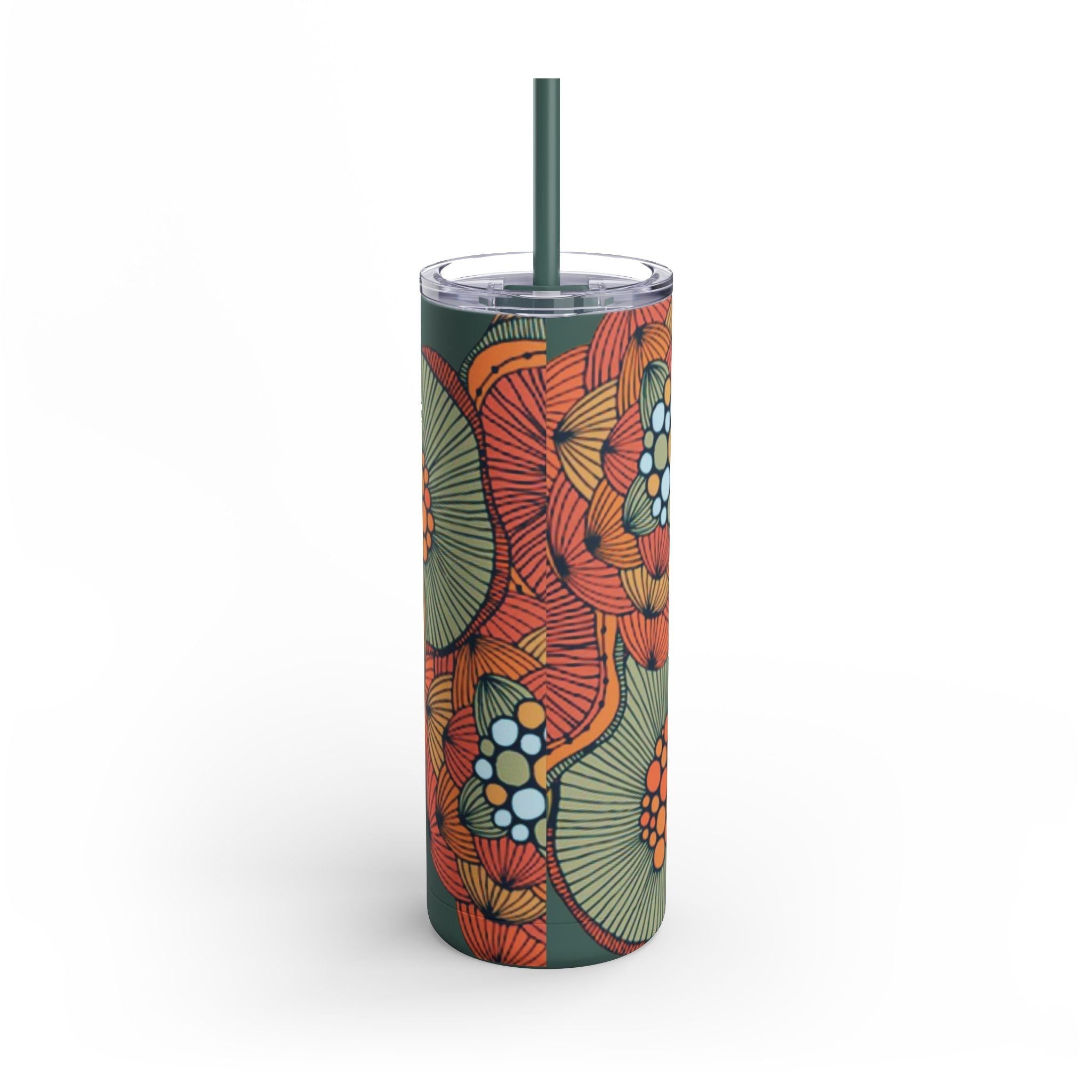 Mug - Boho Eco Skinny Matte Floral Tumbler 20oz | Insulated Stainless Steel Travel Mug | Reusable Eco - Friendly Drinkware | Slim Design for Hot & Cold Beverages - Boho Eco Boutique™ - Mug - Boho Eco Boutique™ - Seaglass - 20oz - Matte