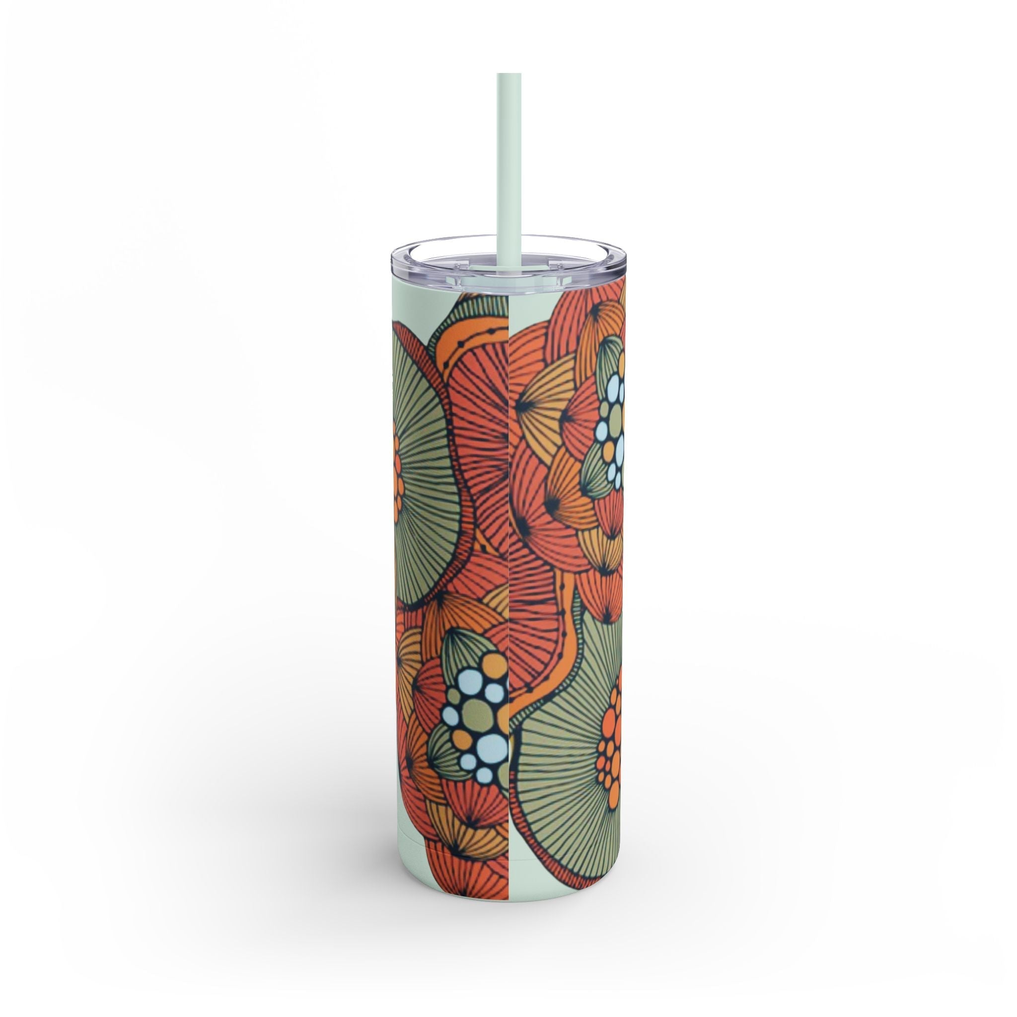 Mug - Boho Eco Skinny Matte Floral Tumbler 20oz | Insulated Stainless Steel Travel Mug | Reusable Eco - Friendly Drinkware | Slim Design for Hot & Cold Beverages - Boho Eco Boutique™ - Mug - Boho Eco Boutique™ - Seaglass - 20oz - Matte