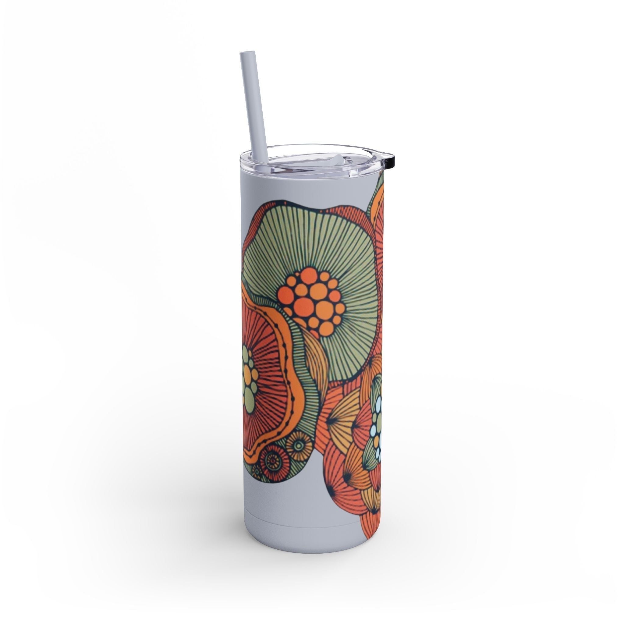 Mug - Boho Eco Skinny Matte Floral Tumbler 20oz | Insulated Stainless Steel Travel Mug | Reusable Eco - Friendly Drinkware | Slim Design for Hot & Cold Beverages - Boho Eco Boutique™ - Mug - Boho Eco Boutique™ - Seaglass - 20oz - Matte