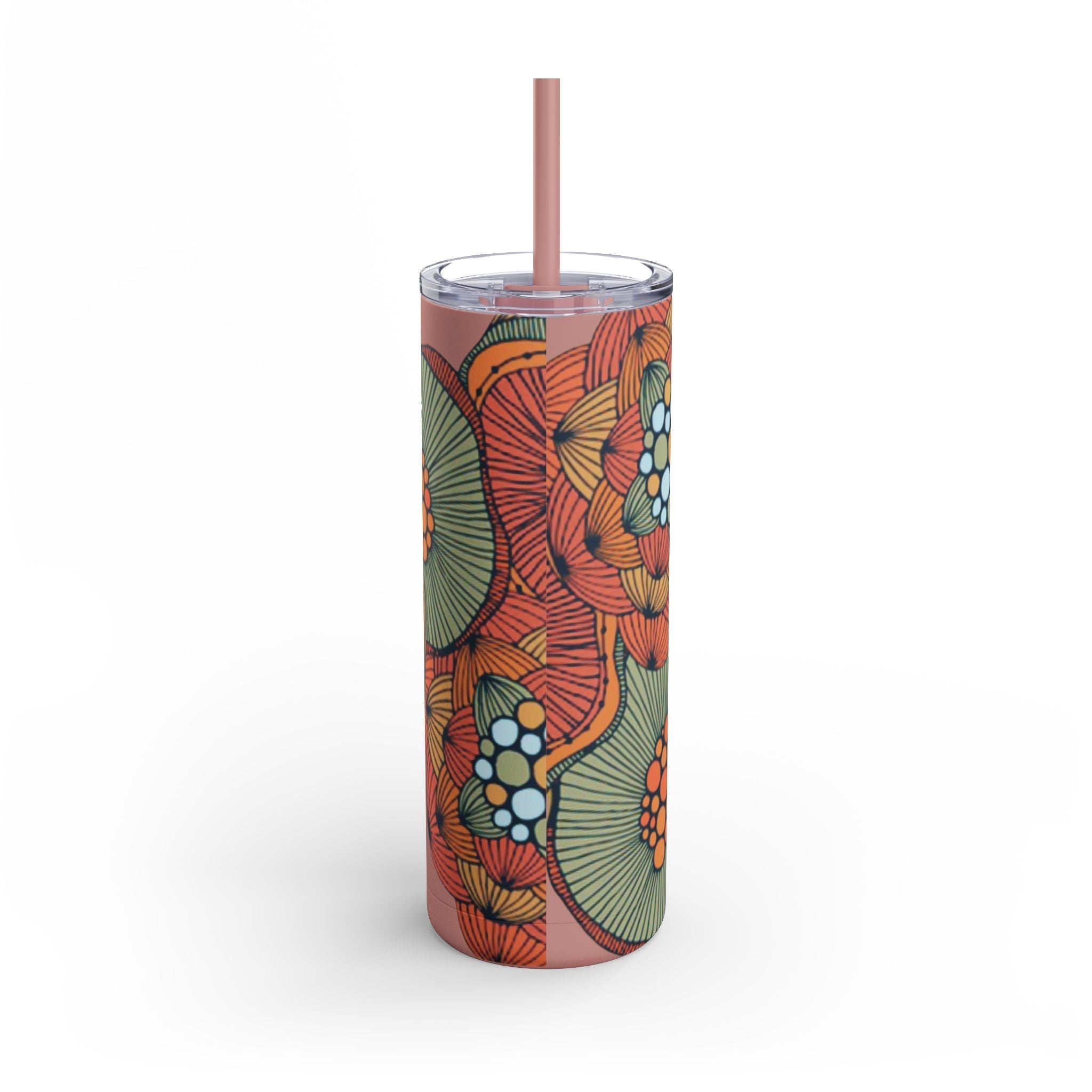 Mug - Boho Eco Skinny Matte Floral Tumbler 20oz | Insulated Stainless Steel Travel Mug | Reusable Eco - Friendly Drinkware | Slim Design for Hot & Cold Beverages - Boho Eco Boutique™ - Mug - Boho Eco Boutique™ - Seaglass - 20oz - Matte