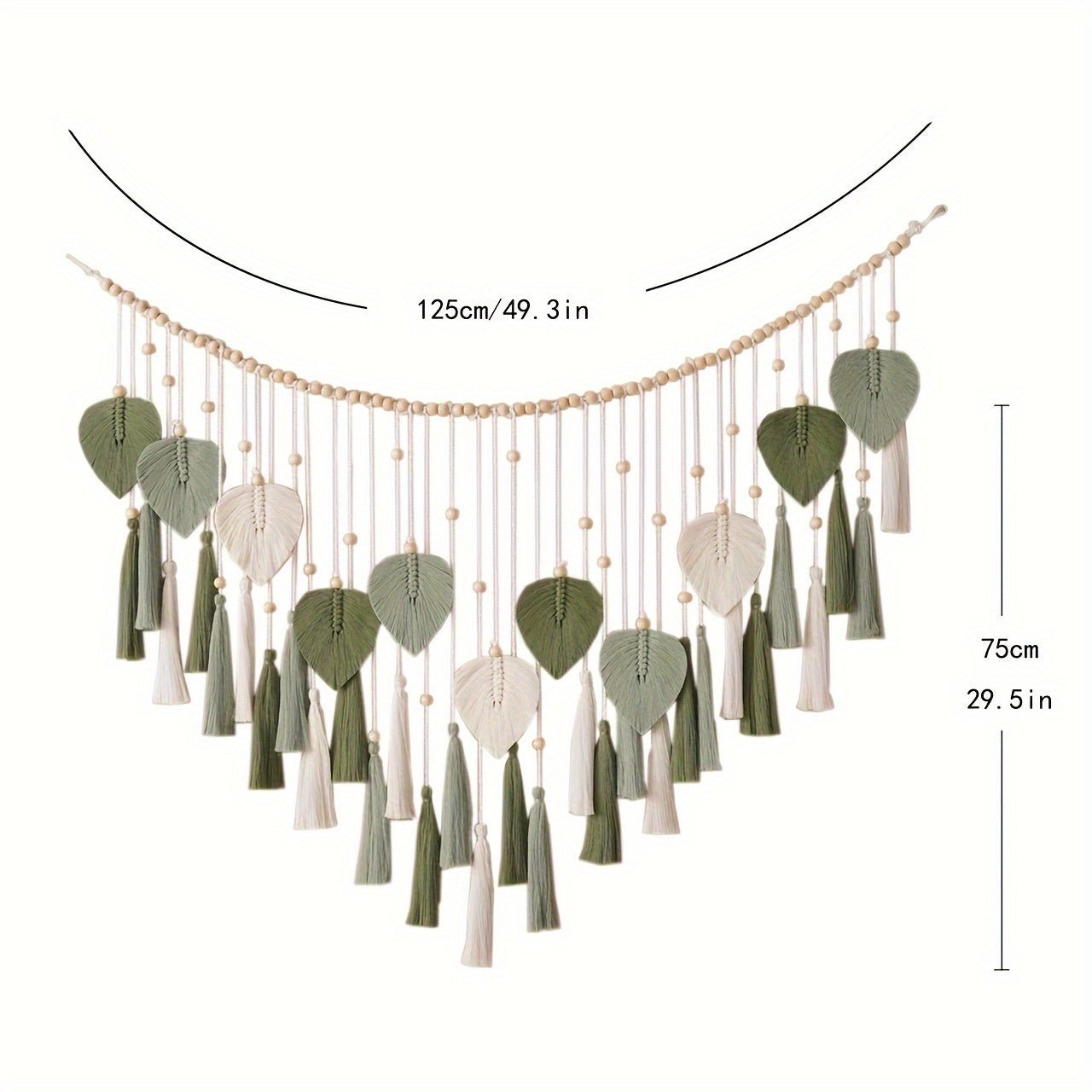 customized - Boho Handwoven Cotton Leaf Tapestry Eco - Friendly Decor - Boho Eco Boutique™ - customized - Boho Eco Boutique™ - Green -