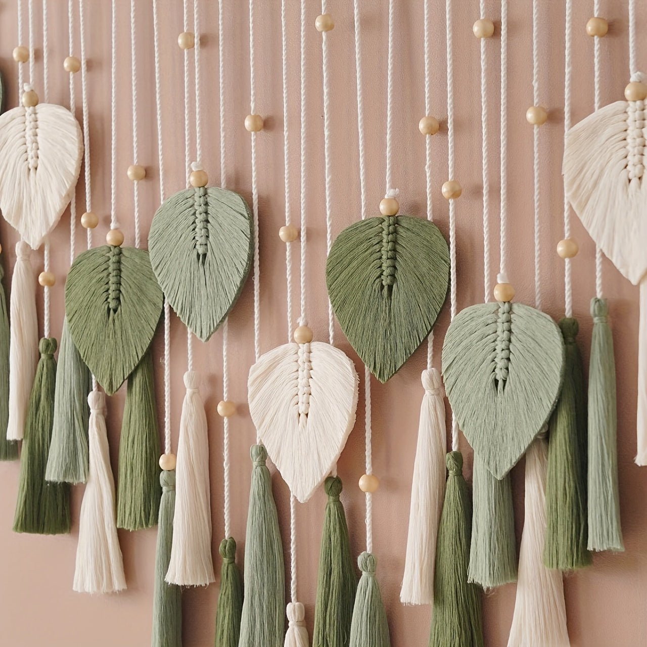 customized - Boho Handwoven Cotton Leaf Tapestry Eco - Friendly Decor - Boho Eco Boutique™ - customized - Boho Eco Boutique™ - Green -