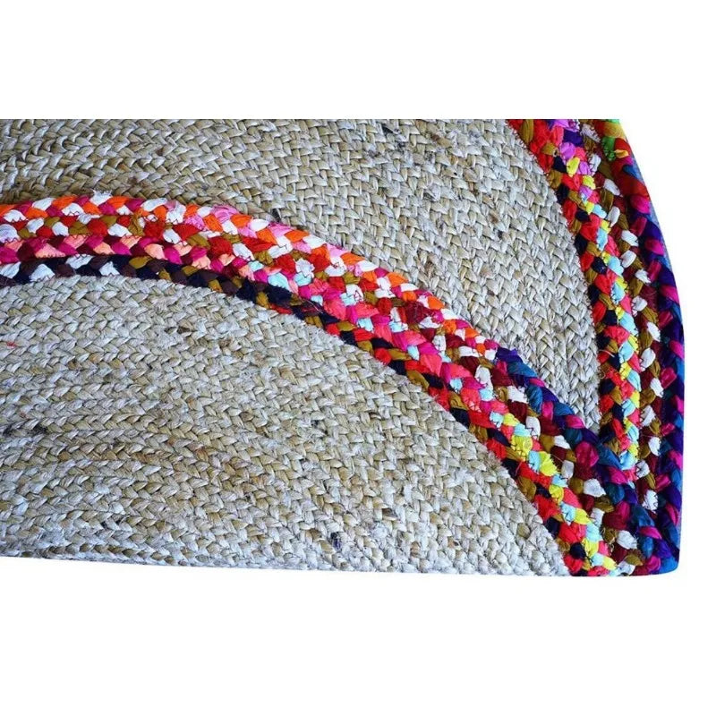 Braided Handmade Indian Jute Cotton Floor Reversible Home Decorative Woven Rug - Interior Rug