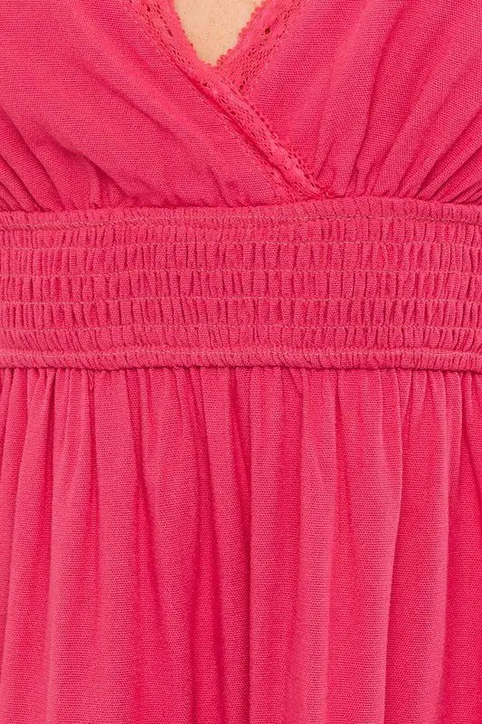 dress - Cap Sleeve Ruffle Mini Dress - Boho Eco Boutique™ - dress - Boho Eco Boutique™ - S - PINK -