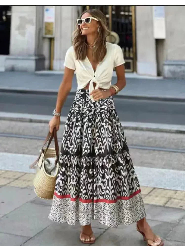 skirt - Casual All Match Boho Skirt - Boho Eco Boutique™ - skirt - Boho Eco Boutique™ - 8082 - Double Extra Large 34 -