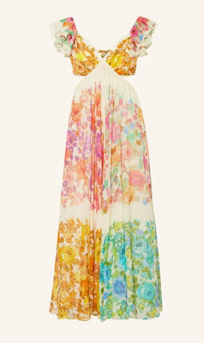 dress - Chic Colorful Floral Print Maxi Dress - Boho Eco Boutique™ - dress - Boho Eco Boutique™ - Extra Large -