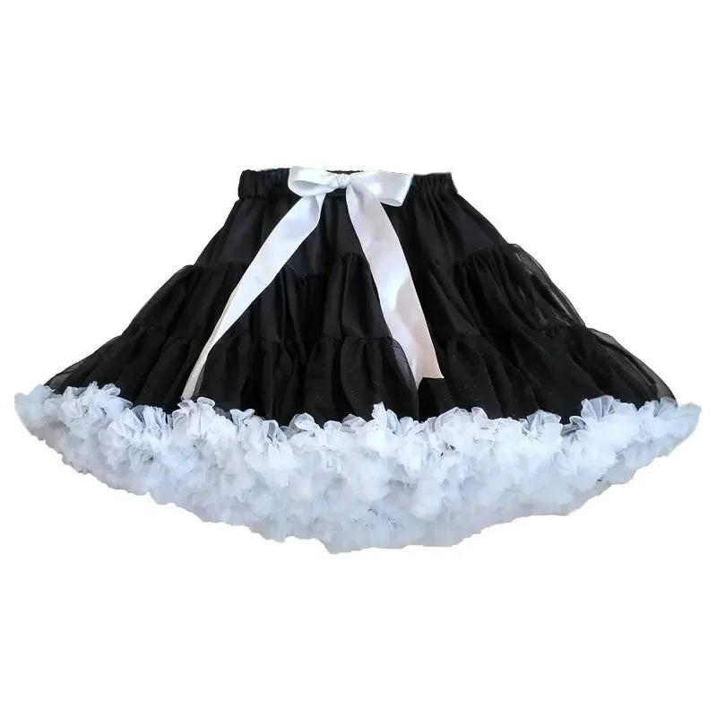Eco-Friendly Women’s Ruffle Chiffon Ballet Tulle Mini Skirt - Sustainable Summer Tutu Pettiskirt for Teens & Adults