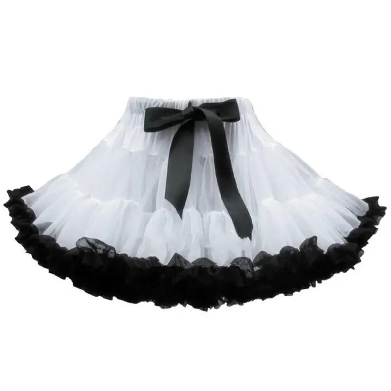 Eco-Friendly Women’s Ruffle Chiffon Ballet Tulle Mini Skirt - Sustainable Summer Tutu Pettiskirt for Teens & Adults