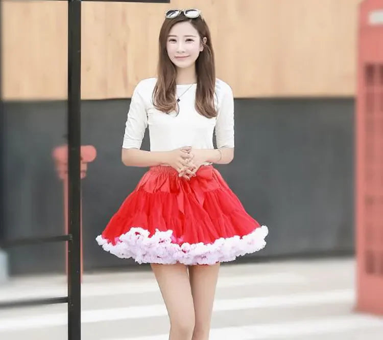 Eco-Friendly Women’s Ruffle Chiffon Ballet Tulle Mini Skirt - Sustainable Summer Tutu Pettiskirt for Teens & Adults