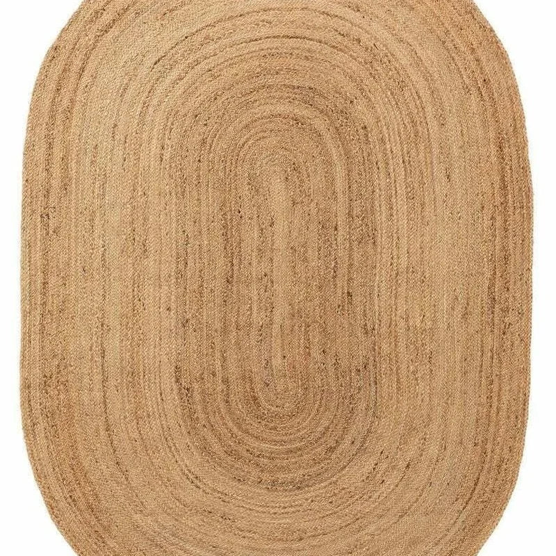 Handwoven Jute Reversible Area Rug – Natural Woven Oval Carpet for Home and Outdoor Use - Interior and Exterior Rug