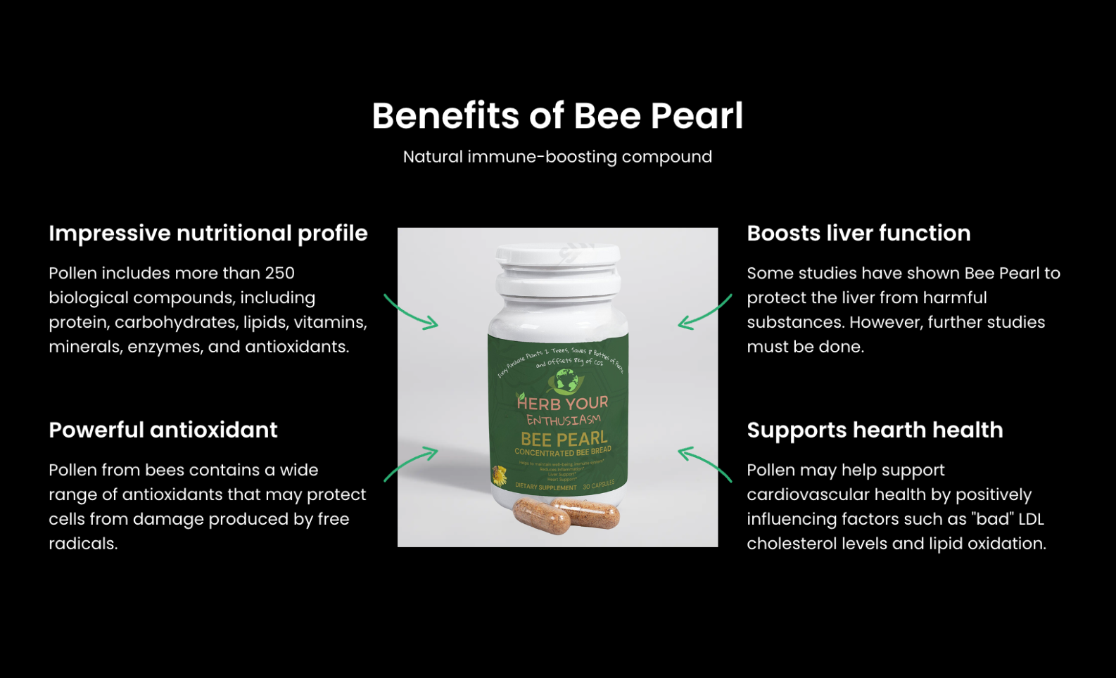 Herb Your Enthusiasm 100% Natural Non- GMO Bee Pearl - Natural Extracts