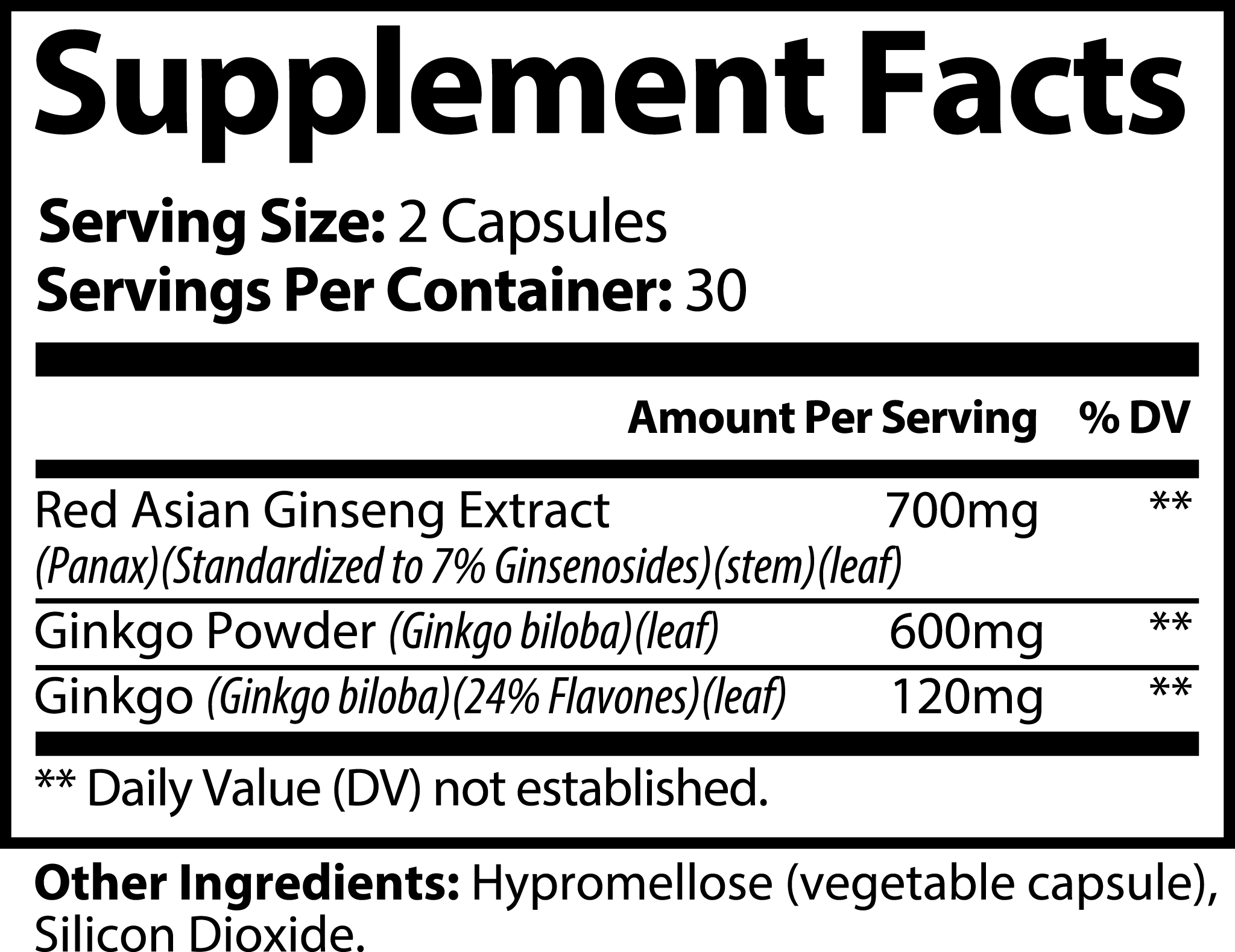 Herb Your Enthusiasm 100% Natural Organic Non GMO Ginkgo Biloba + Ginseng - Specialty Supplements