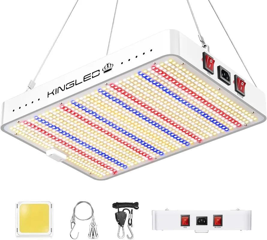 KingLED KP1000 LED Grow Lights - 2024 Newest Full Spectrum 2x2ft Coverage Yield-Boosting LED Lights for Indoor