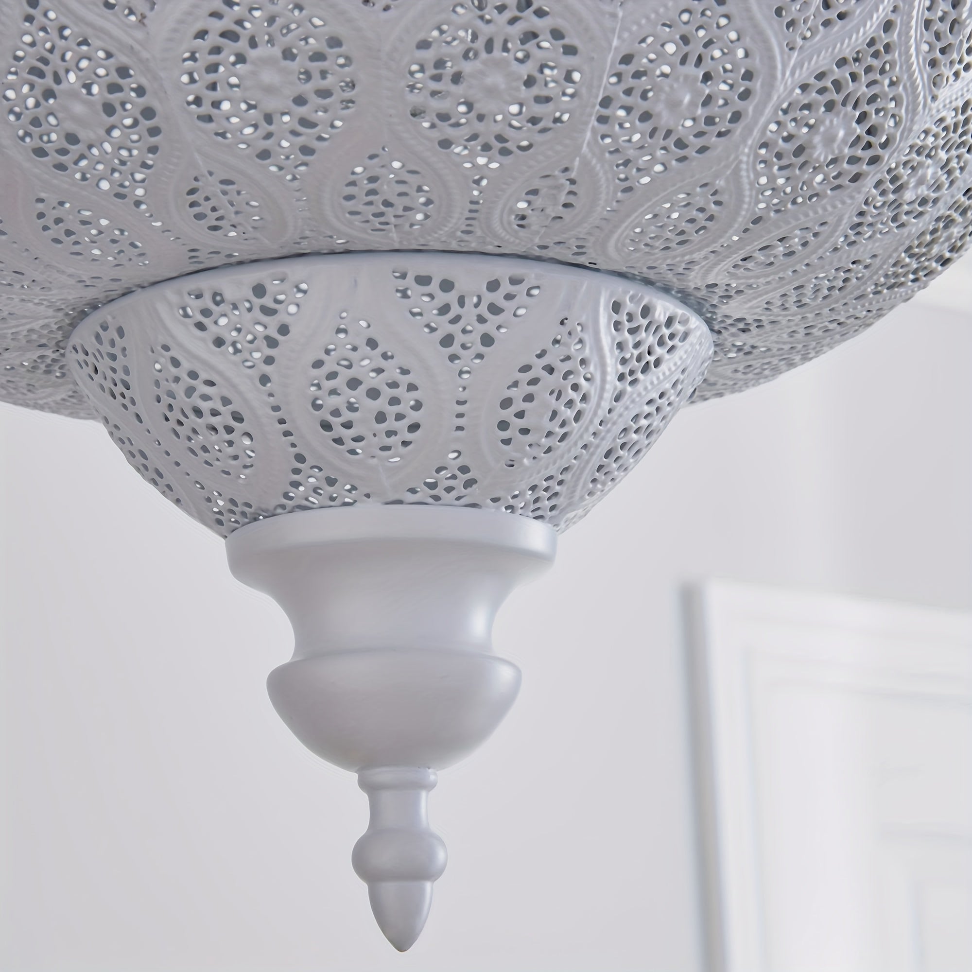 Lucena Fretwork Modern Drum Pendant Shade – Antique Bronze Finish Battery-Free Design - Pendant Light