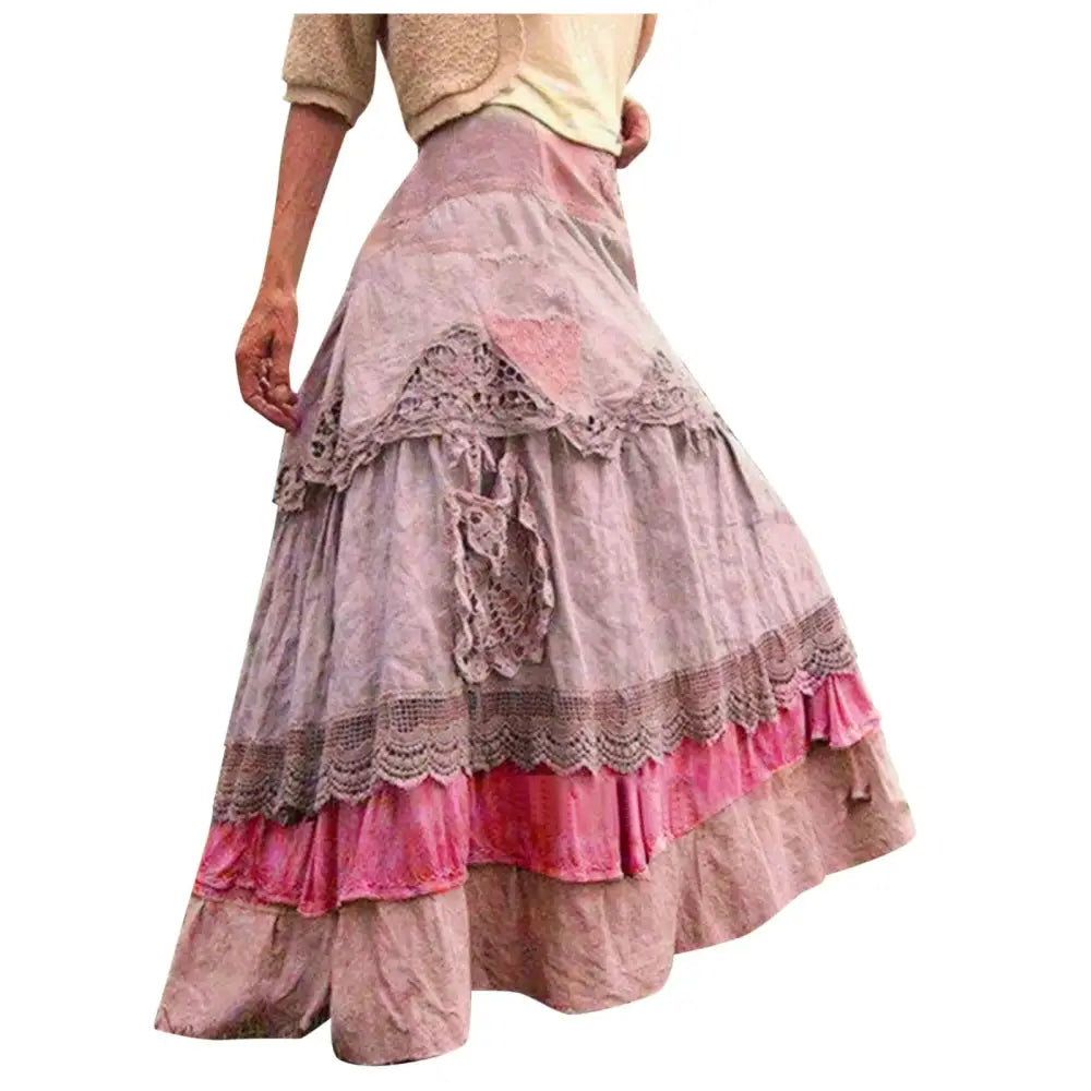 Luxury Women’S Elegant Dress Outfits Women’s Boho Tiered Long Lace Skirt Maxi Net Dresses - customized