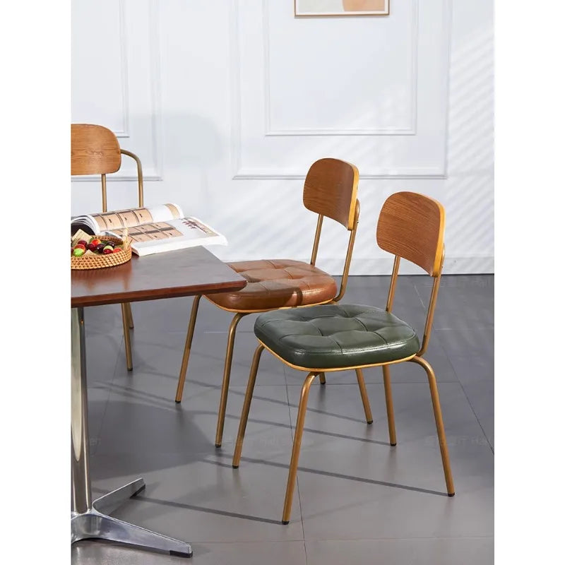 Modern Minimalist Nordic Dining Chair with Ins Backrest – Retro Cafe Office and Home Study Leisure Chair - Dining Chairs