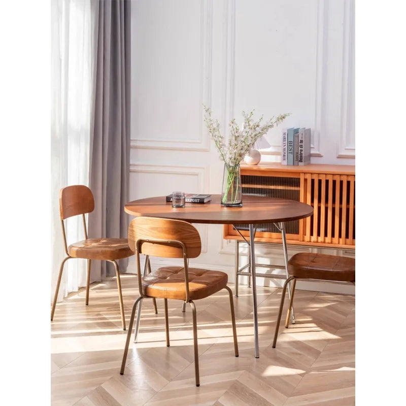 Modern Minimalist Nordic Dining Chair with Ins Backrest – Retro Cafe Office and Home Study Leisure Chair - Dining Chairs