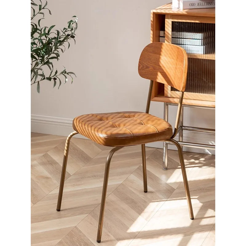 Modern Minimalist Nordic Dining Chair with Ins Backrest – Retro Cafe Office and Home Study Leisure Chair - Dining Chairs