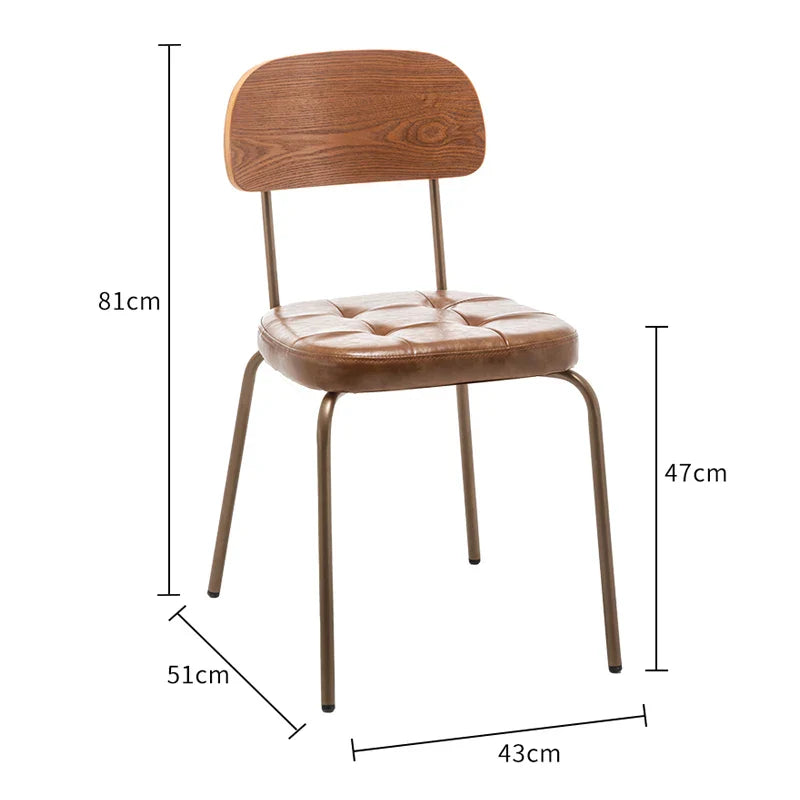 Modern Minimalist Nordic Dining Chair with Ins Backrest – Retro Cafe Office and Home Study Leisure Chair - army green