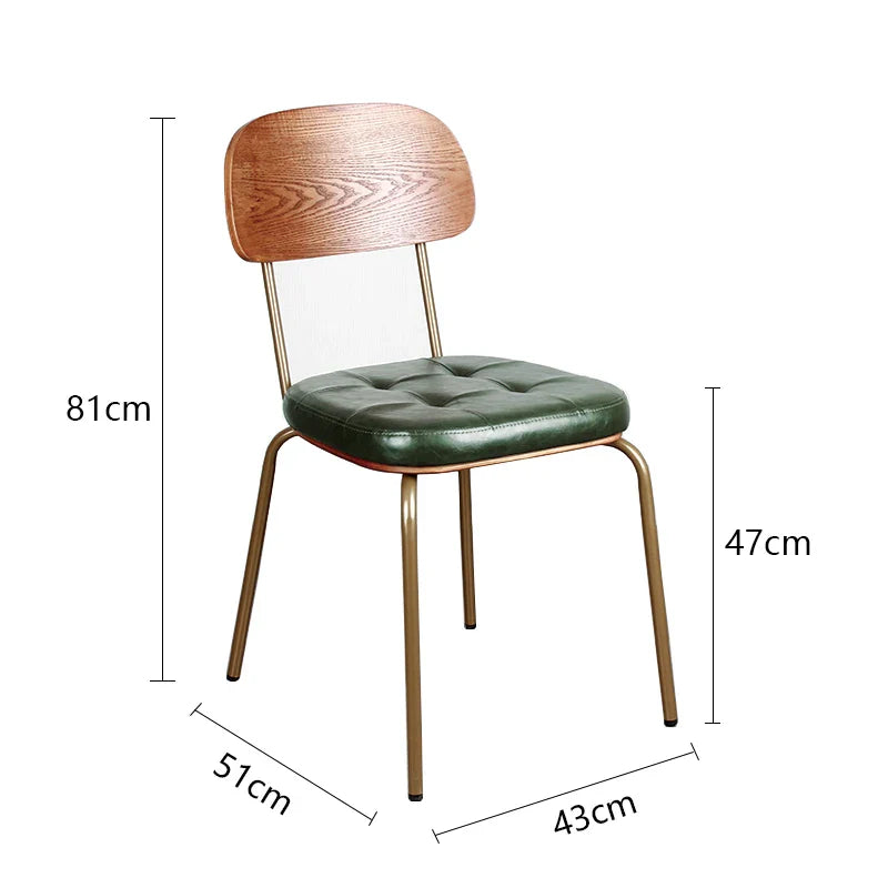 Modern Minimalist Nordic Dining Chair with Ins Backrest – Retro Cafe Office and Home Study Leisure Chair - Blue
