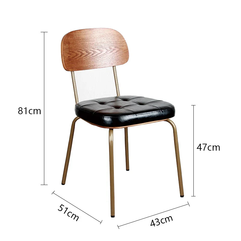 Modern Minimalist Nordic Dining Chair with Ins Backrest – Retro Cafe Office and Home Study Leisure Chair - Brown