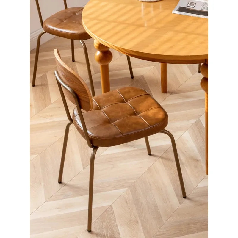 Modern Minimalist Nordic Dining Chair with Ins Backrest – Retro Cafe Office and Home Study Leisure Chair - Dining Chairs