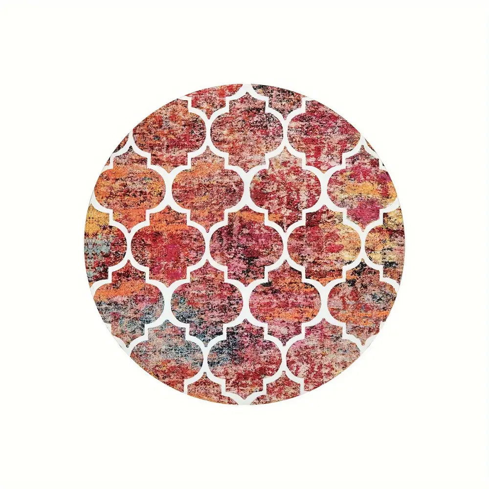 Moroccan Area Rug - Machine Washable Non-Slip Low-Pile Rug for Living Room Bedroom Entryway and More - Colorful