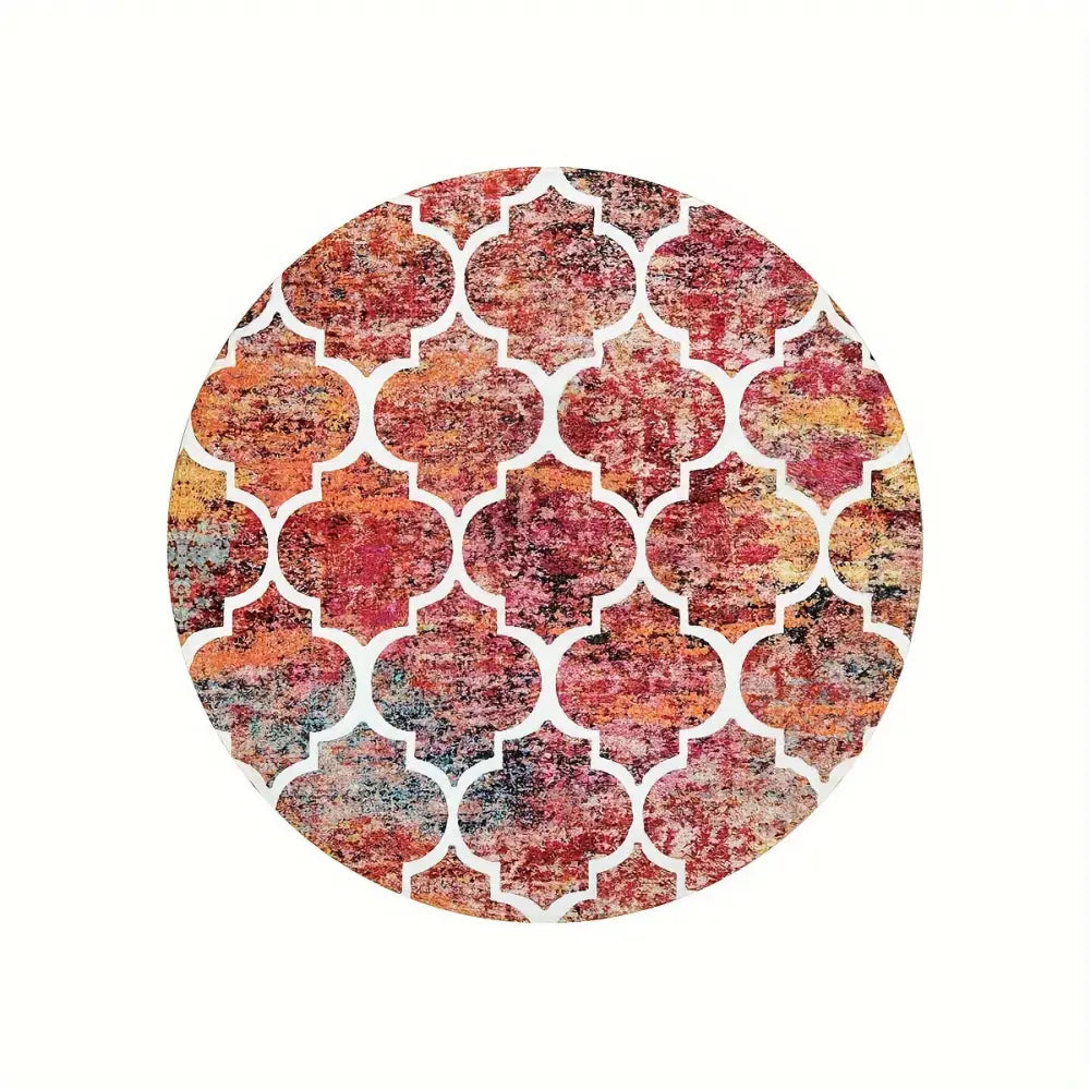 Moroccan Area Rug - Machine Washable Non-Slip Low-Pile Rug for Living Room Bedroom Entryway and More - Colorful